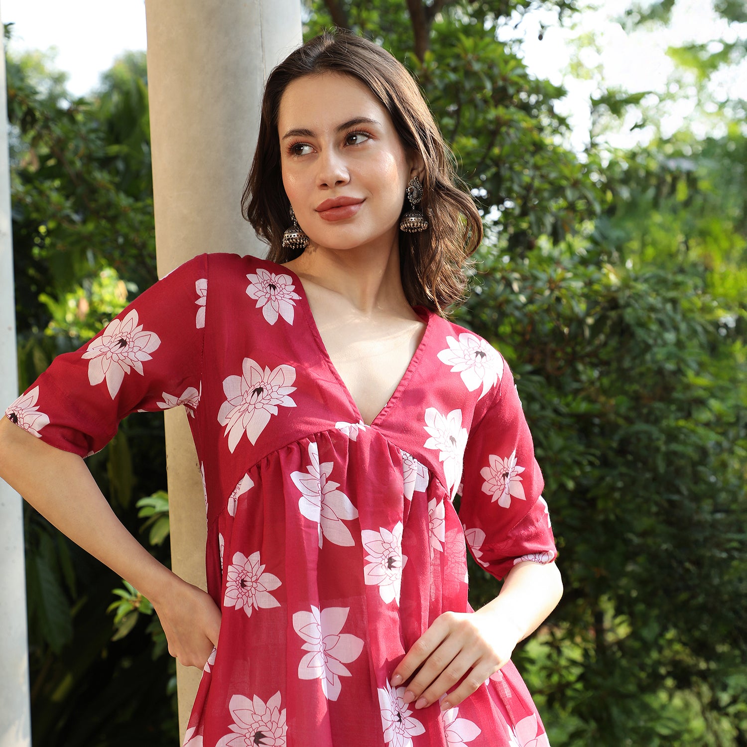 Water Lilies Kurta With Trousers And Dupatta