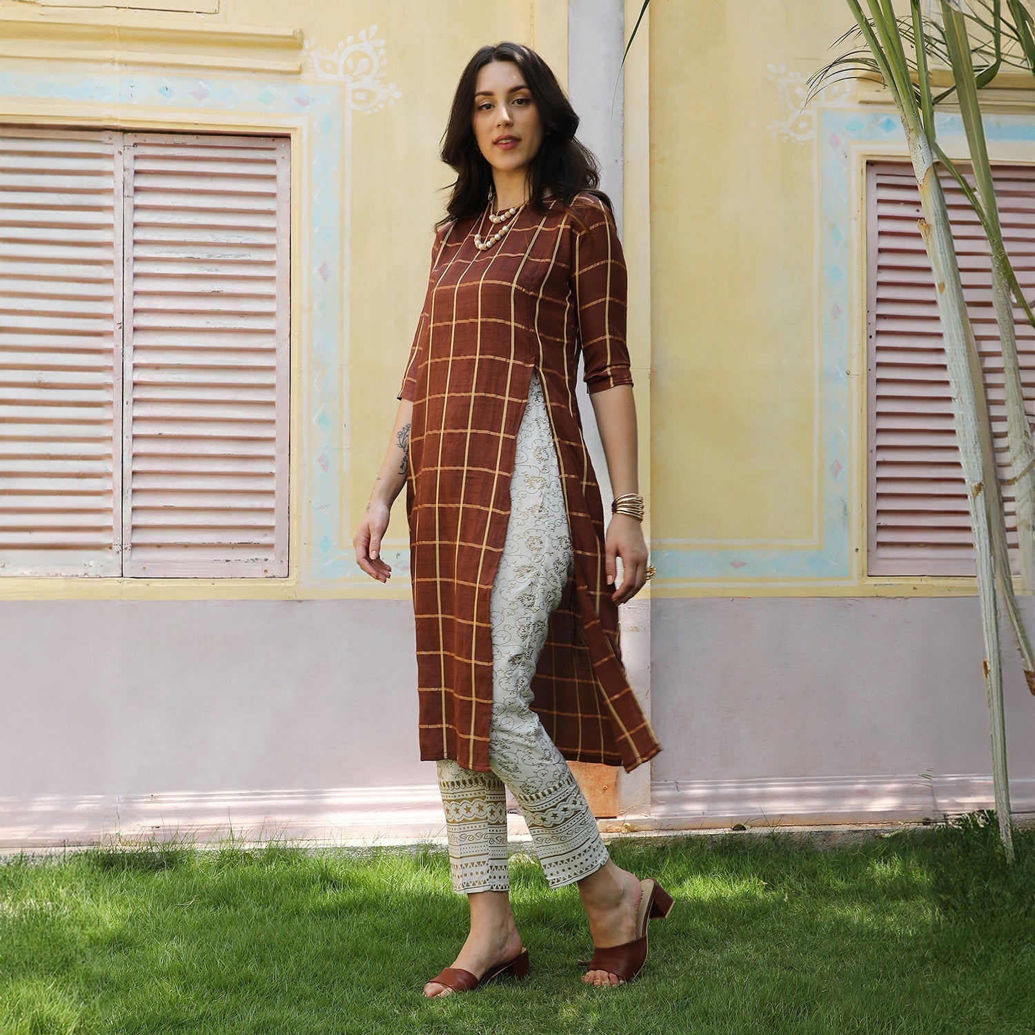 Graph Check Kurta