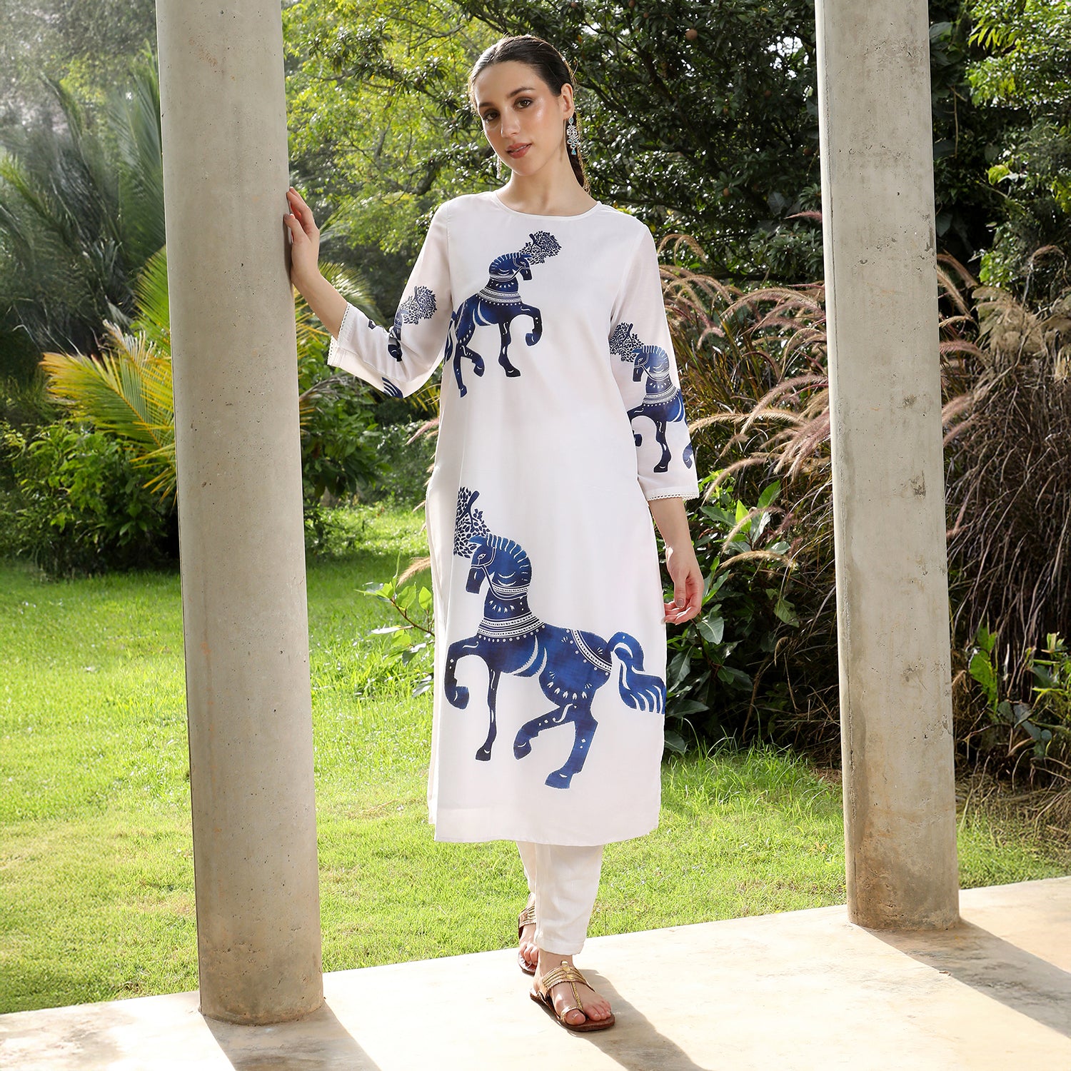 Chariot-Block Kurta Set