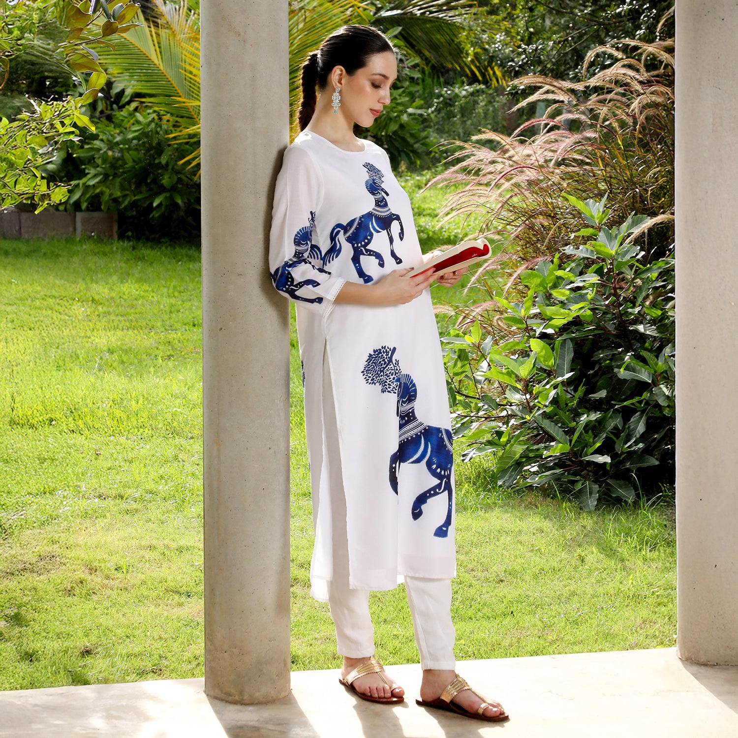 Chariot-Block Kurta Set