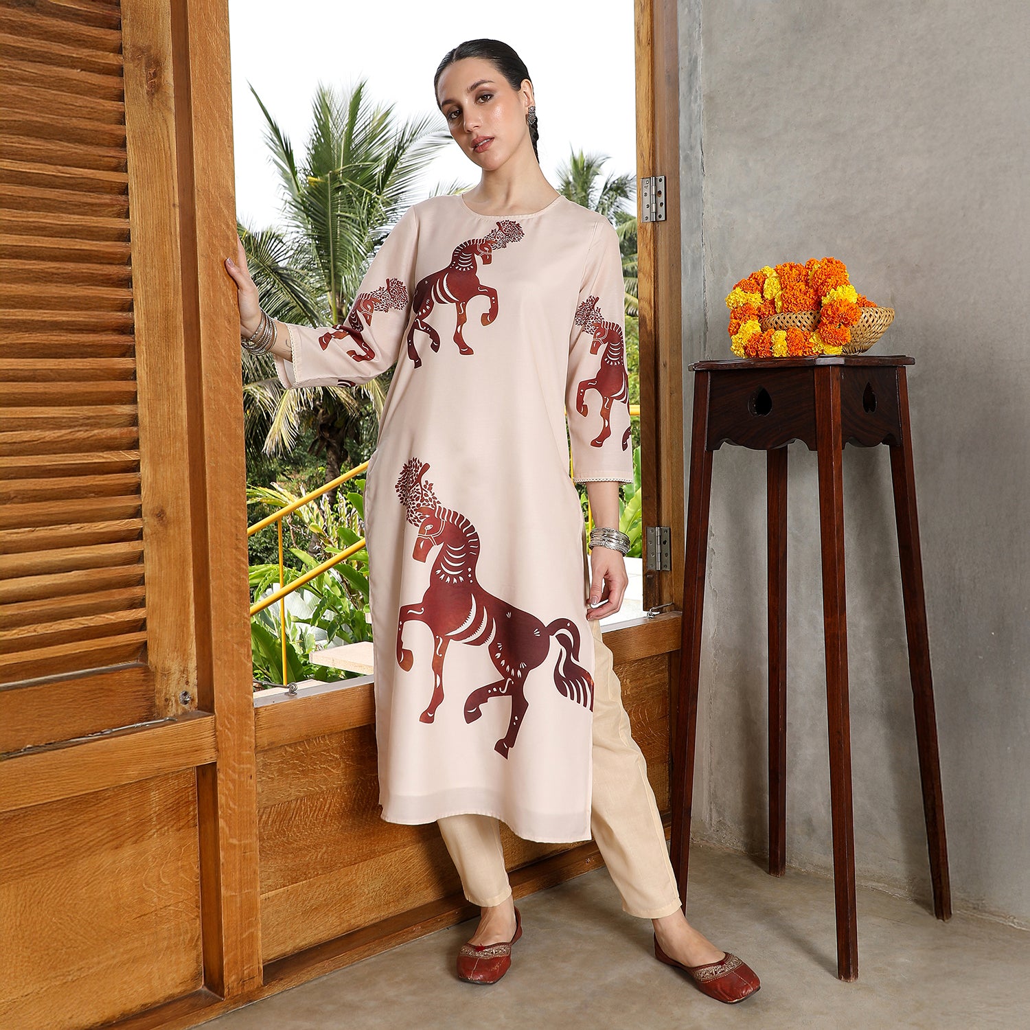 Chariot-Block Kurta Set