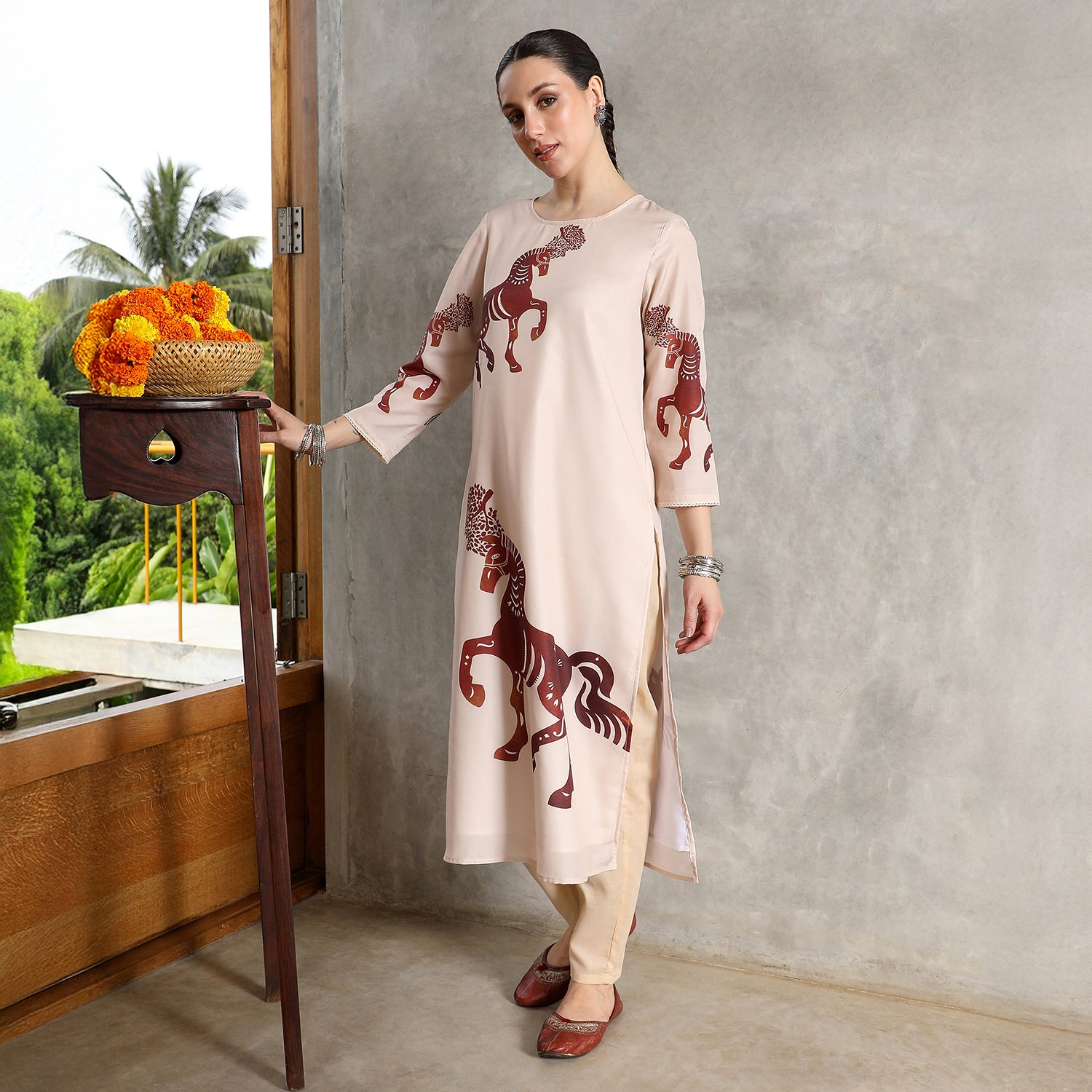 Chariot-Block Kurta Set
