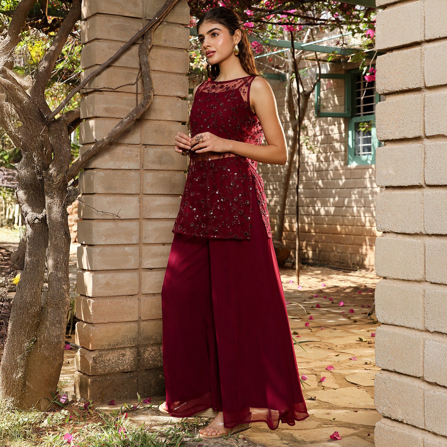 Sheer-Botanical Kurta Set