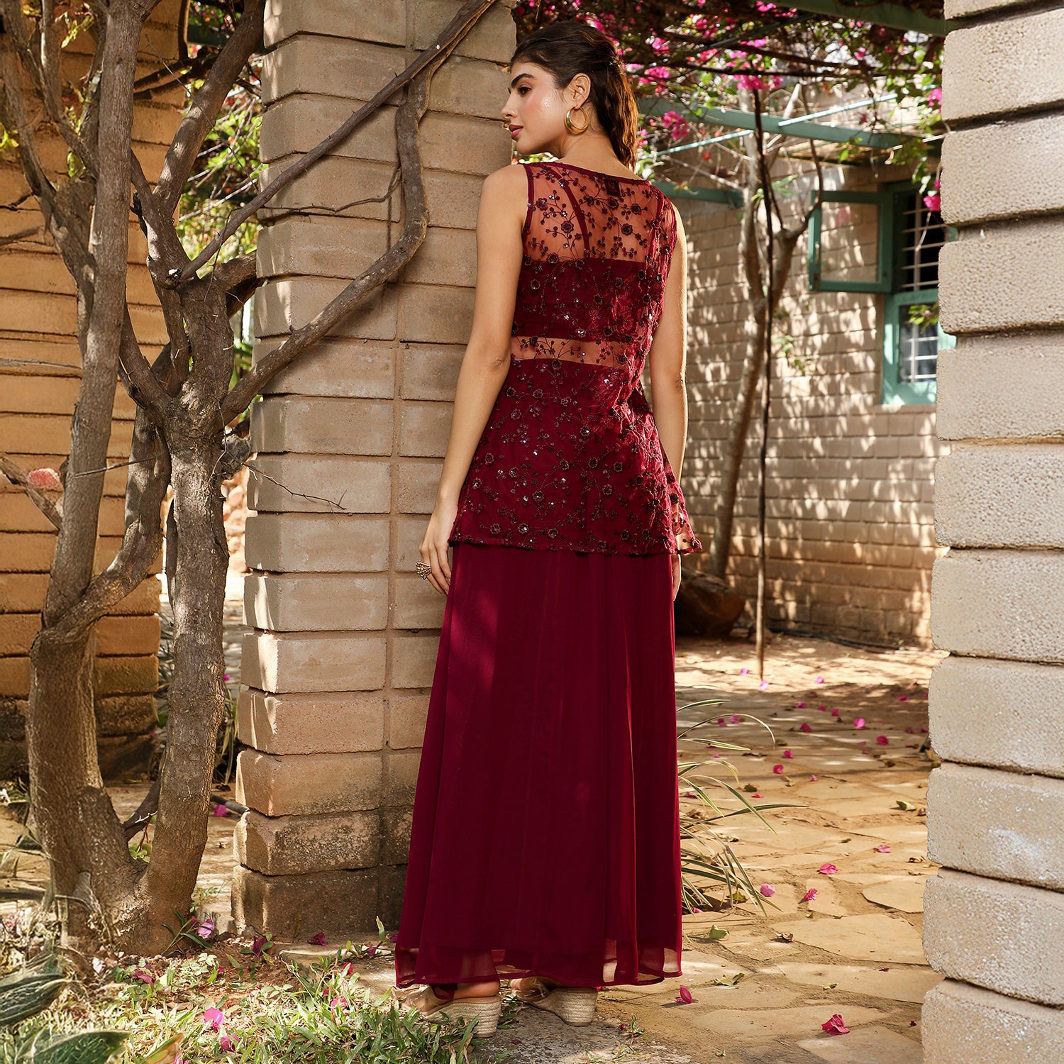 Sheer-Botanical Kurta Set