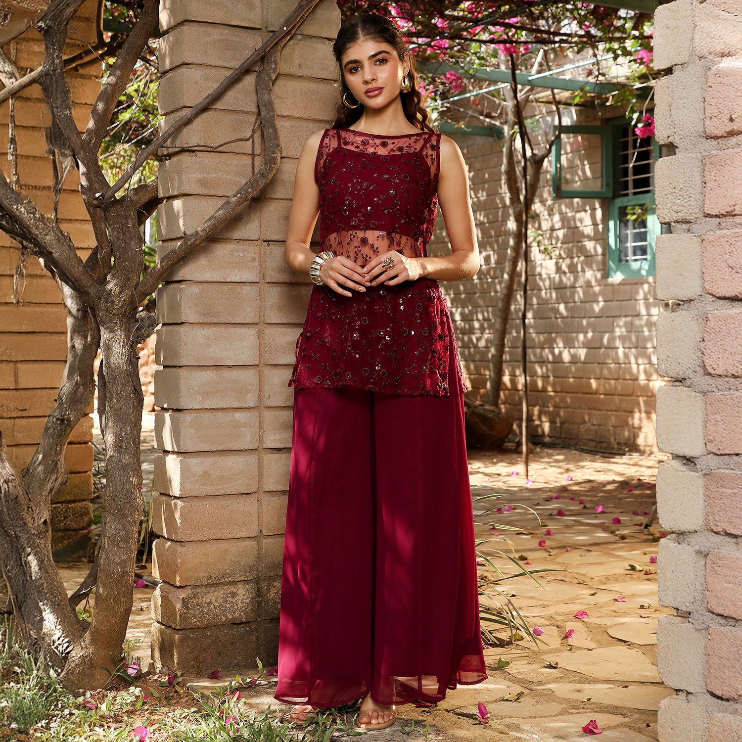 Sheer-Botanical Kurta Set