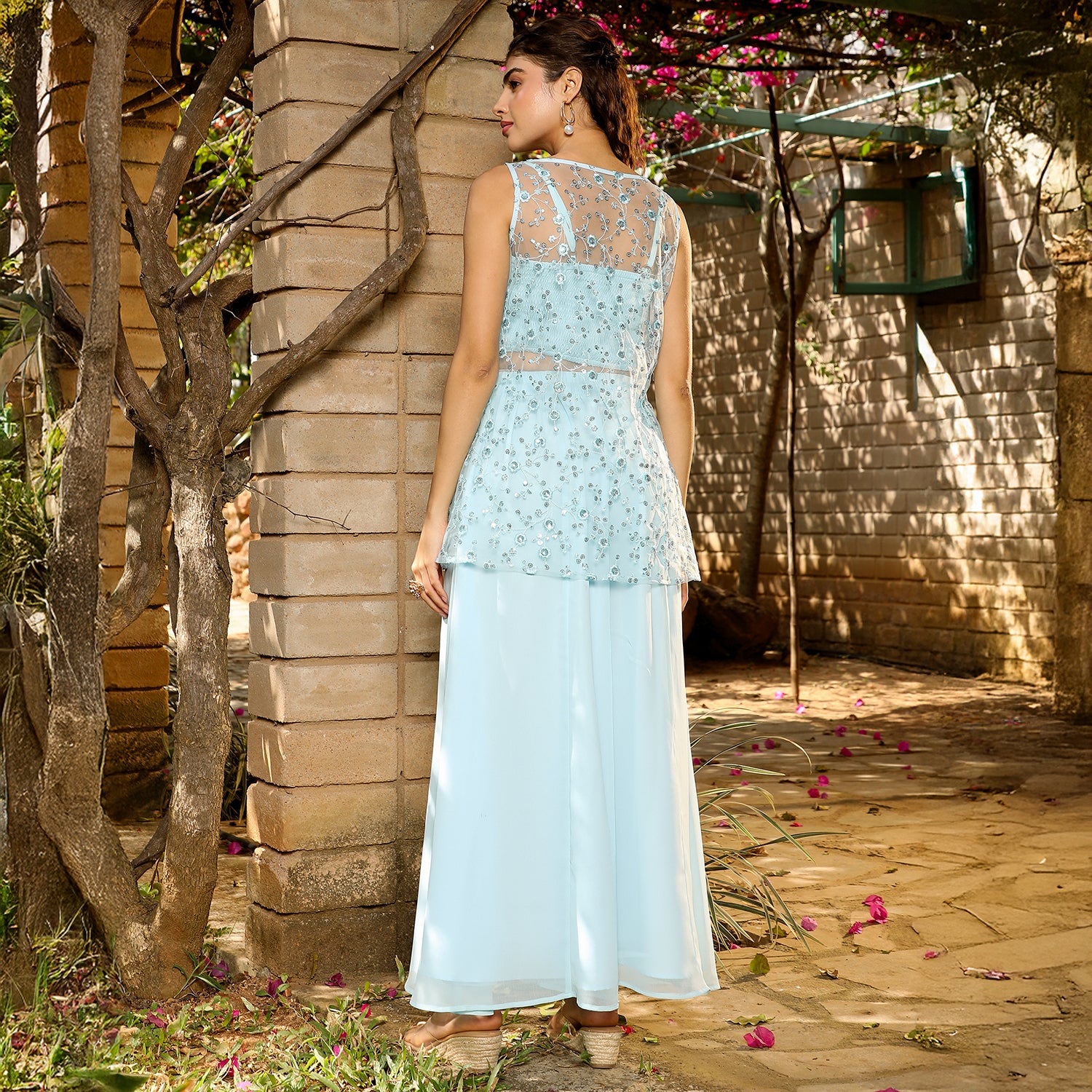 Sheer-Botanical Kurta Set