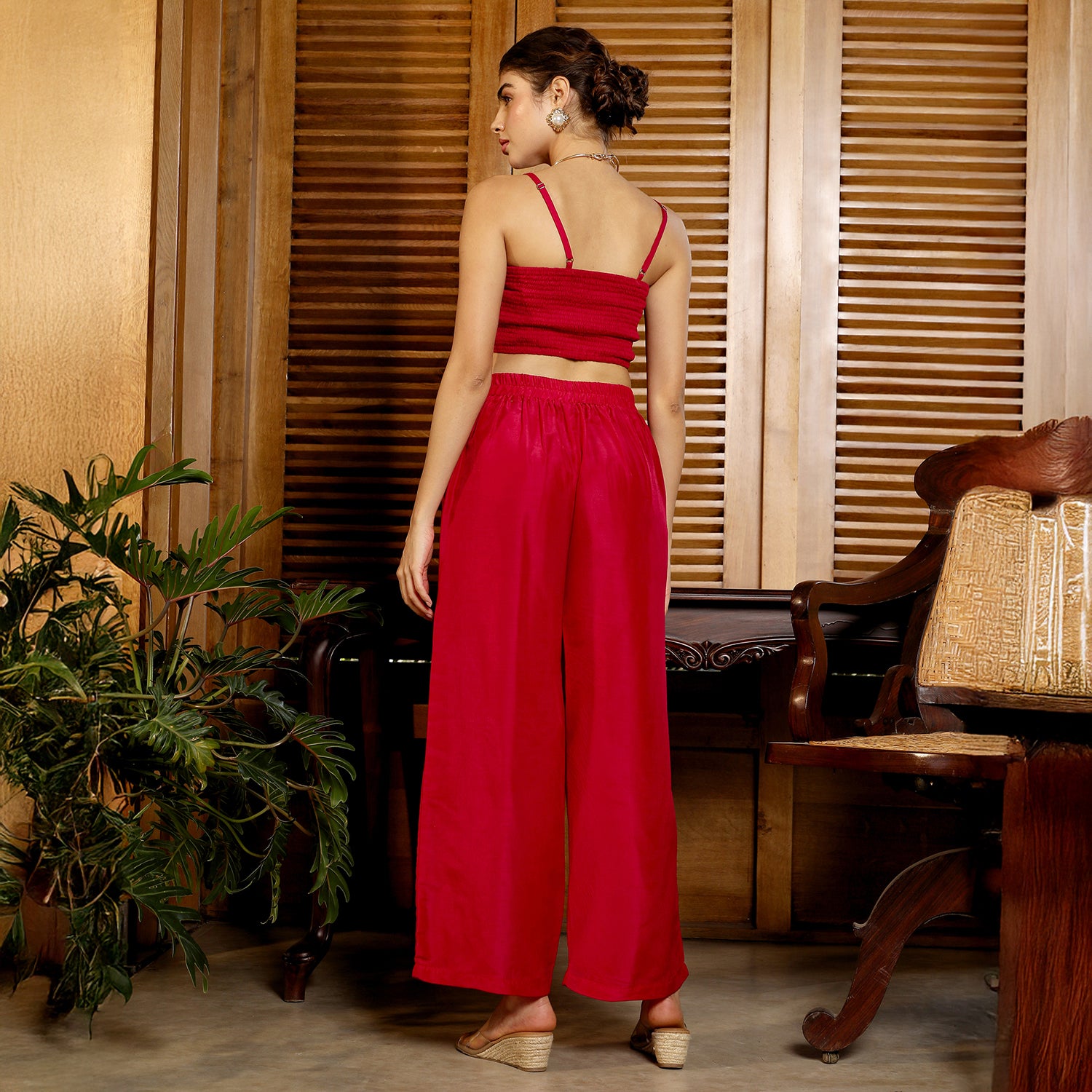 Metallic-Stripe Layered Kurta Set