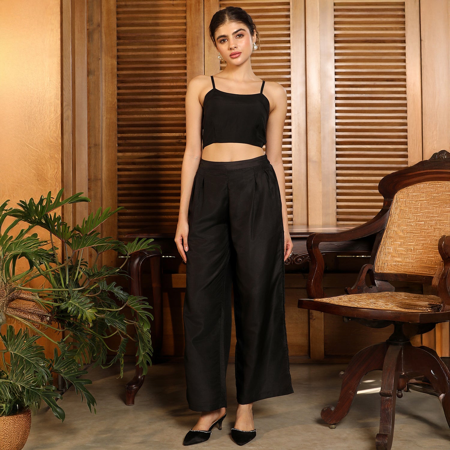 Metallic-Stripe Layered Kurta Set