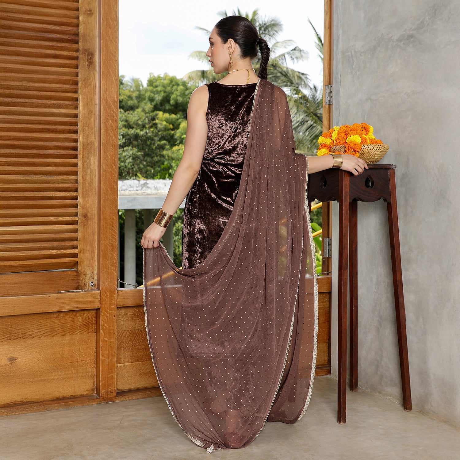 Velvet-Gleam Kurta Set
