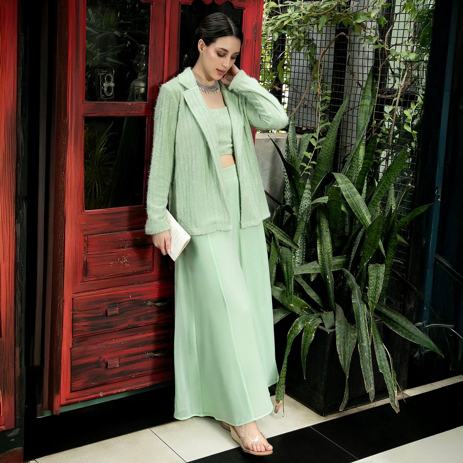 Fur-Flared Co-Ord Set