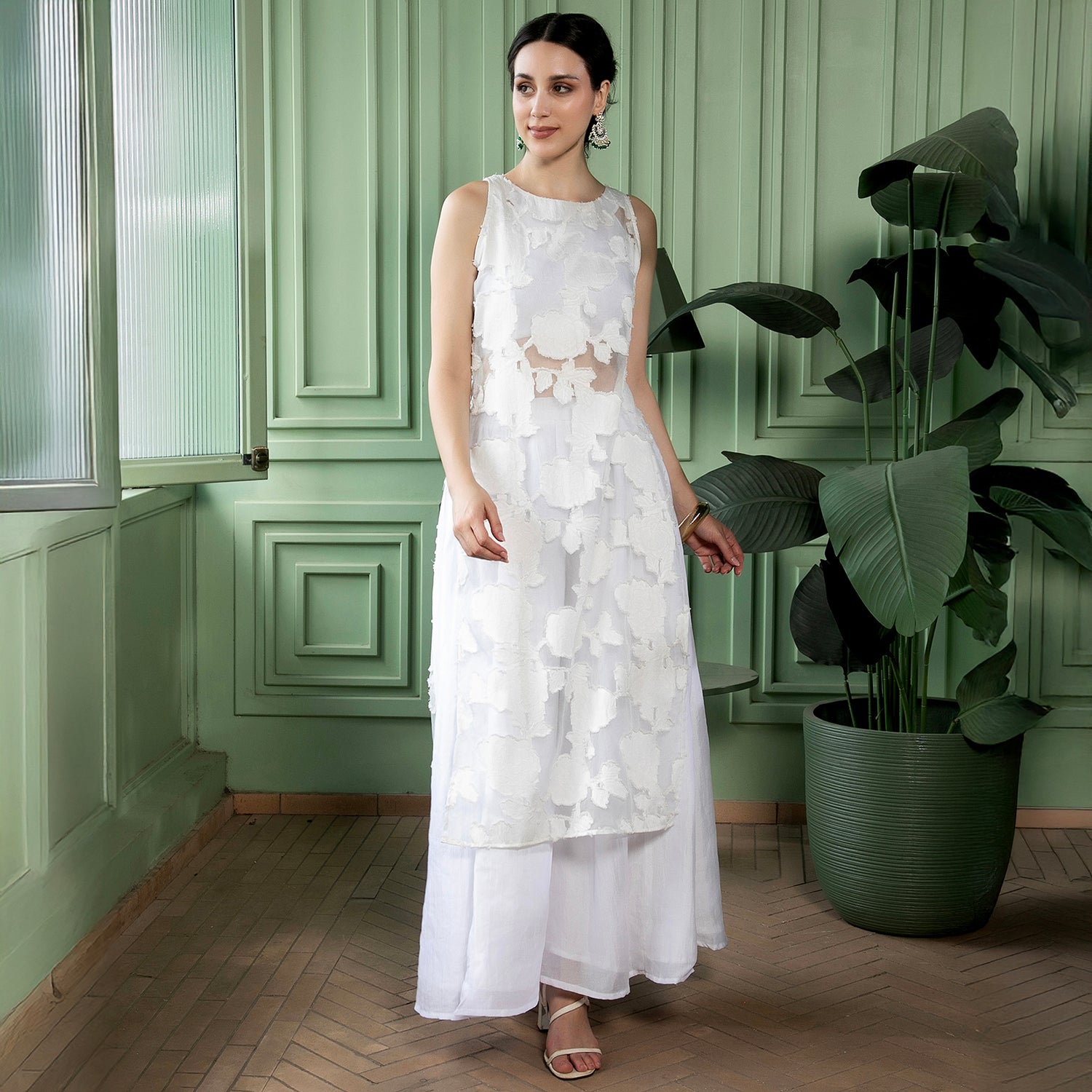 Flora-Patch Kurta Set