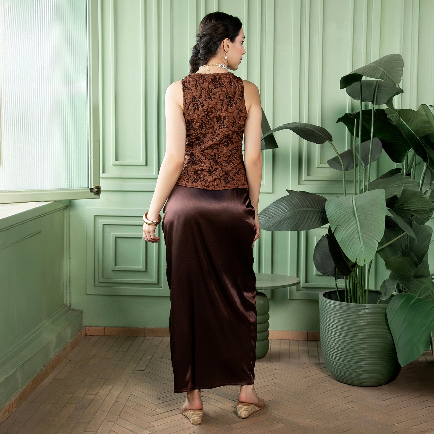 Crushed-Satin Co-Ord Set