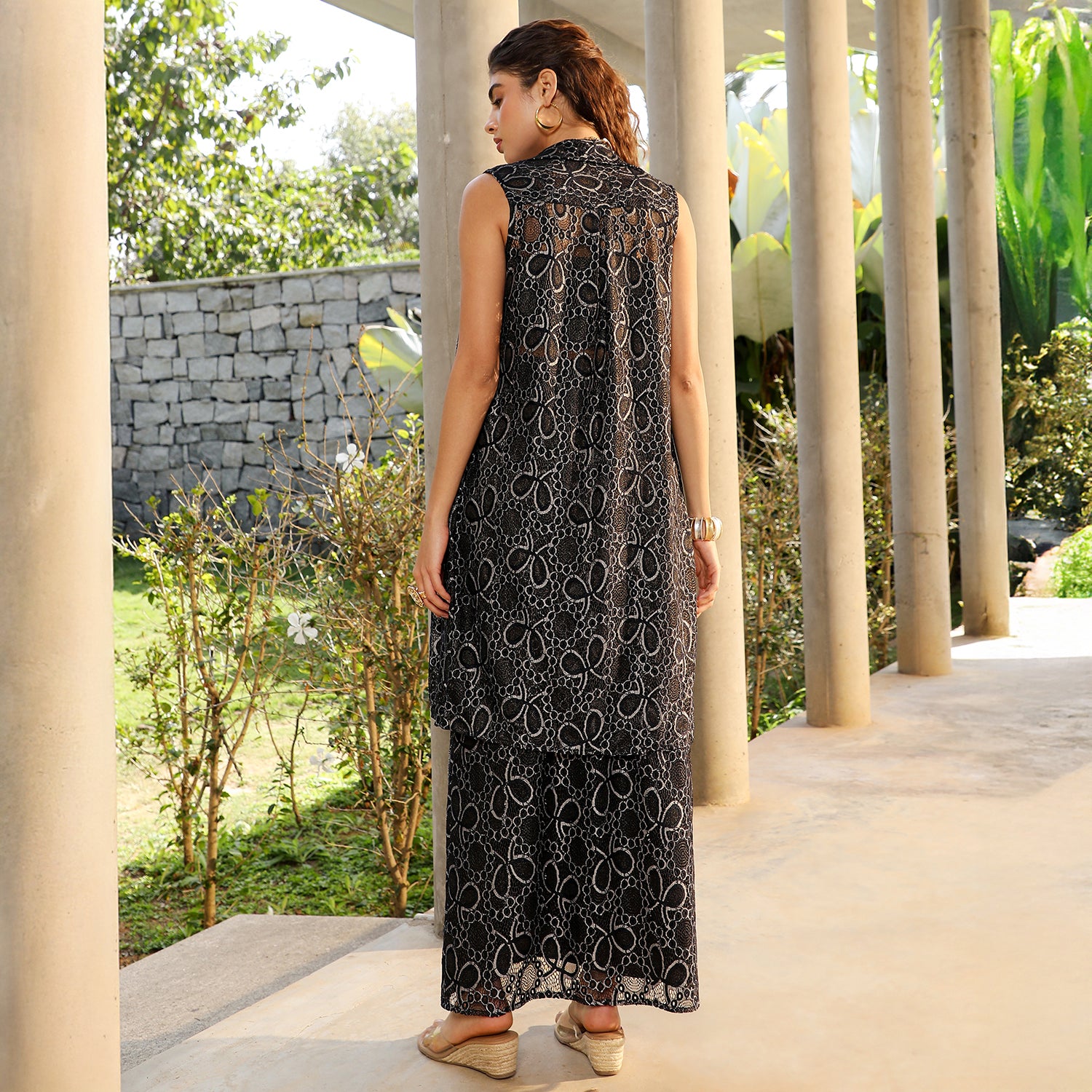 Floral Knit-Drape Co-Ord Set