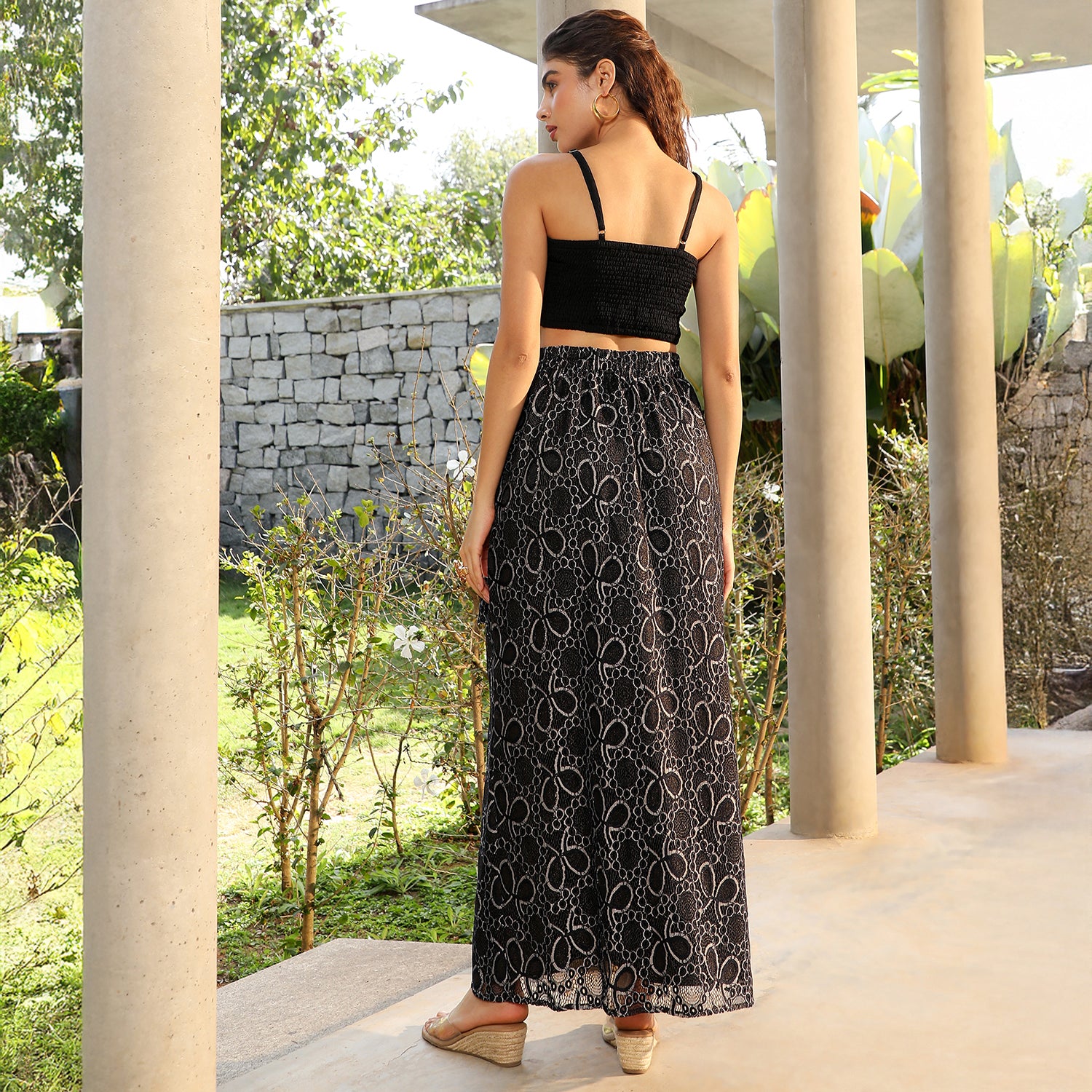 Floral Knit-Drape Co-Ord Set