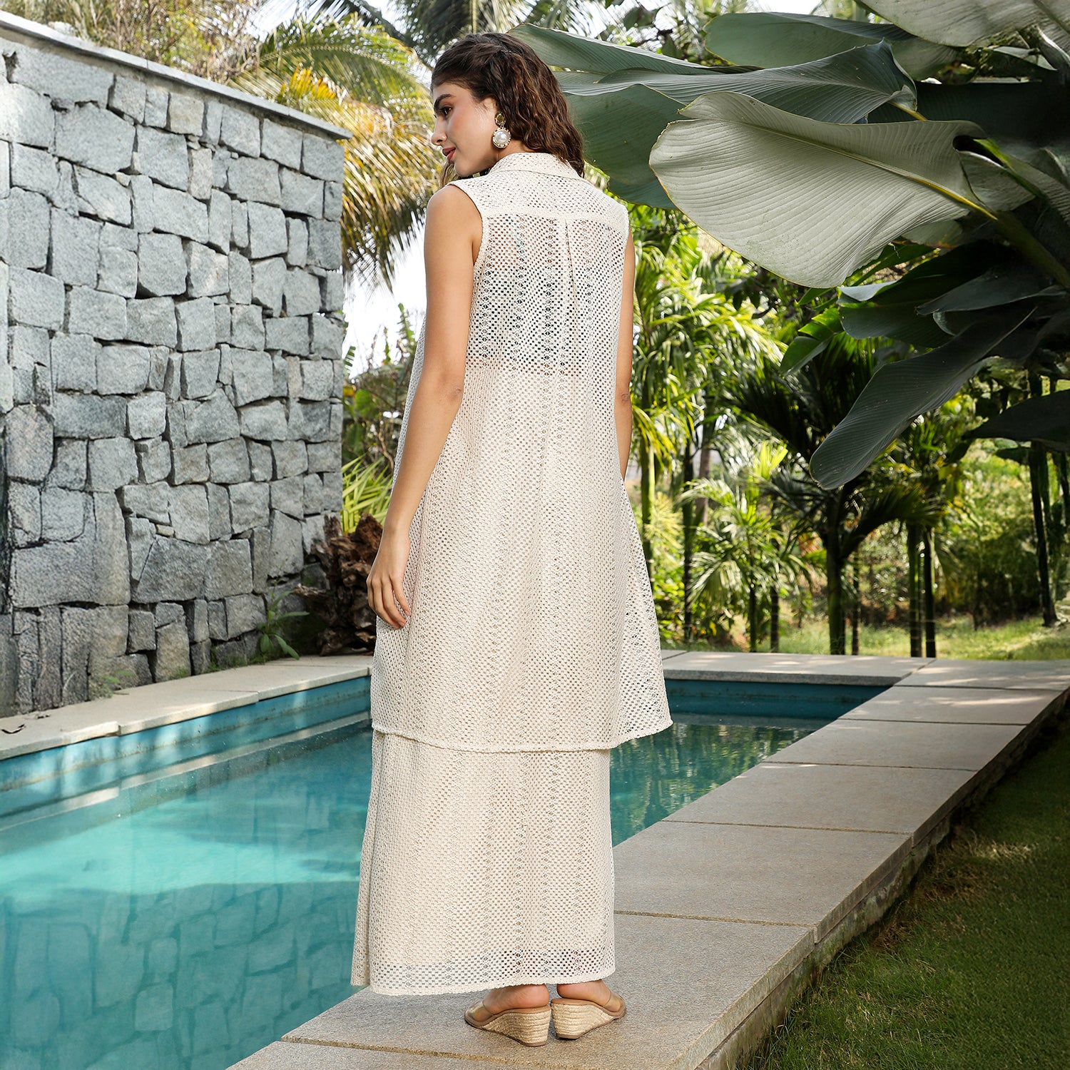 Geometric Knit-Drape Co-Ord Set
