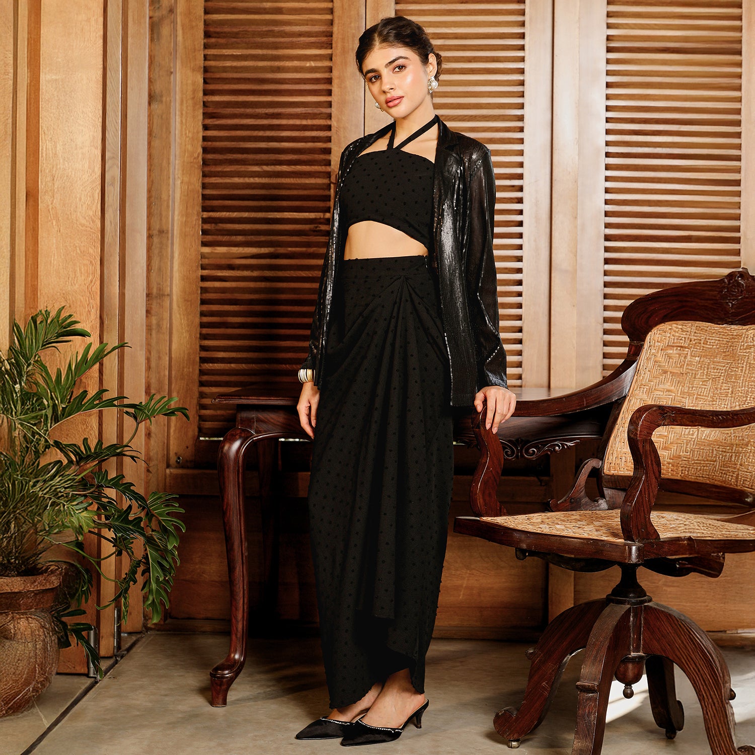 Embellished-Pom Co-Ord Set