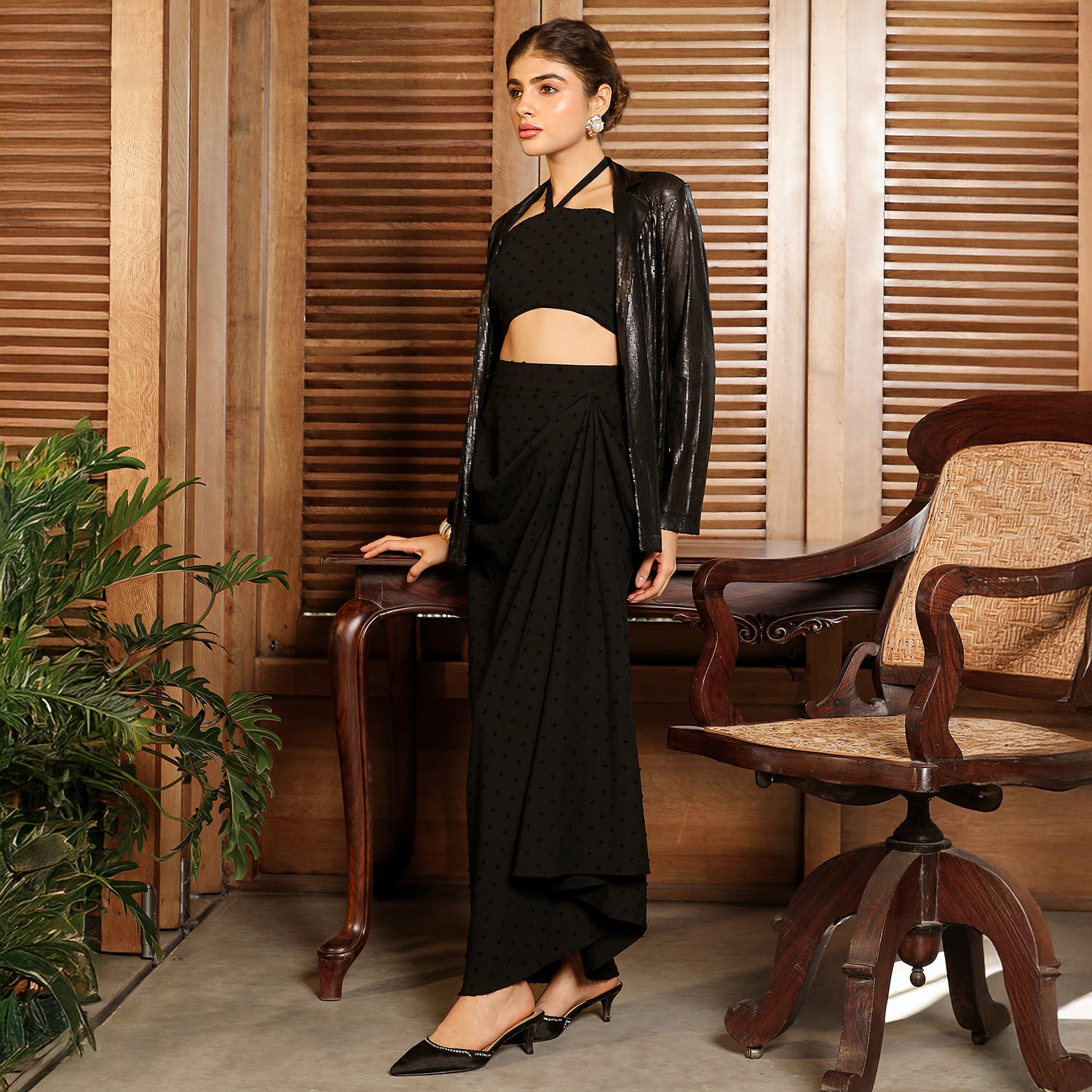 Embellished-Pom Co-Ord Set
