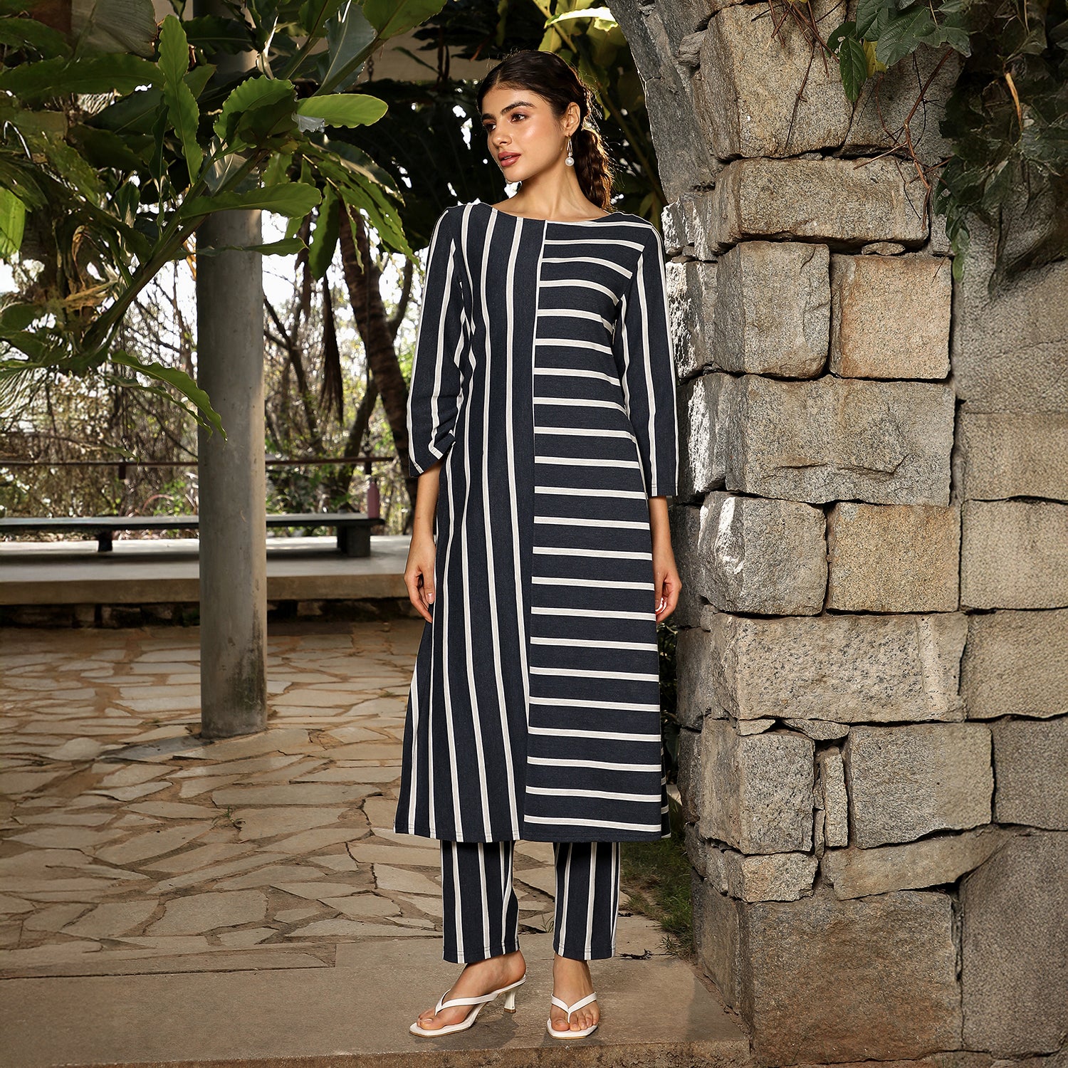 Duo Nautical-Striped Kurta Set