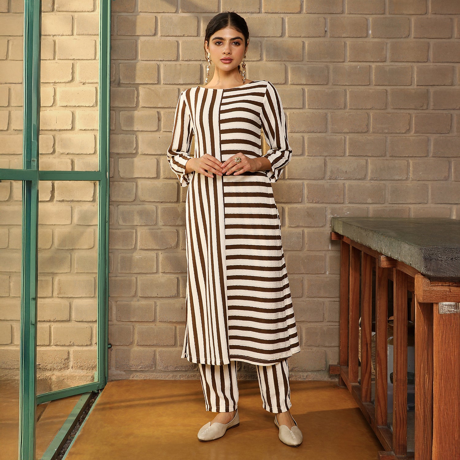 Duo Nautical-Striped Kurta Set