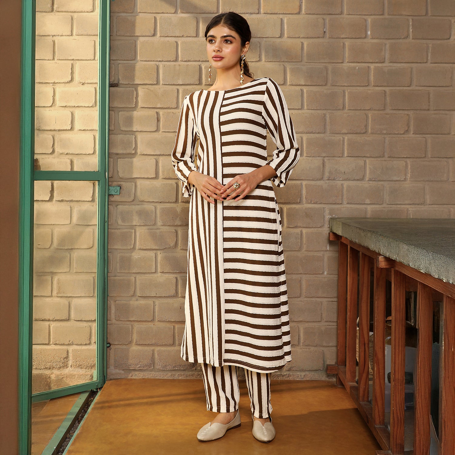 Duo Nautical-Striped Kurta Set