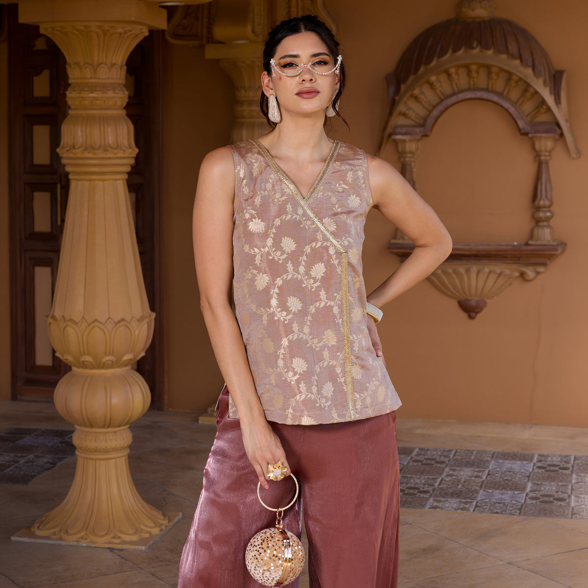 Brocade Coord Set With Trousers
