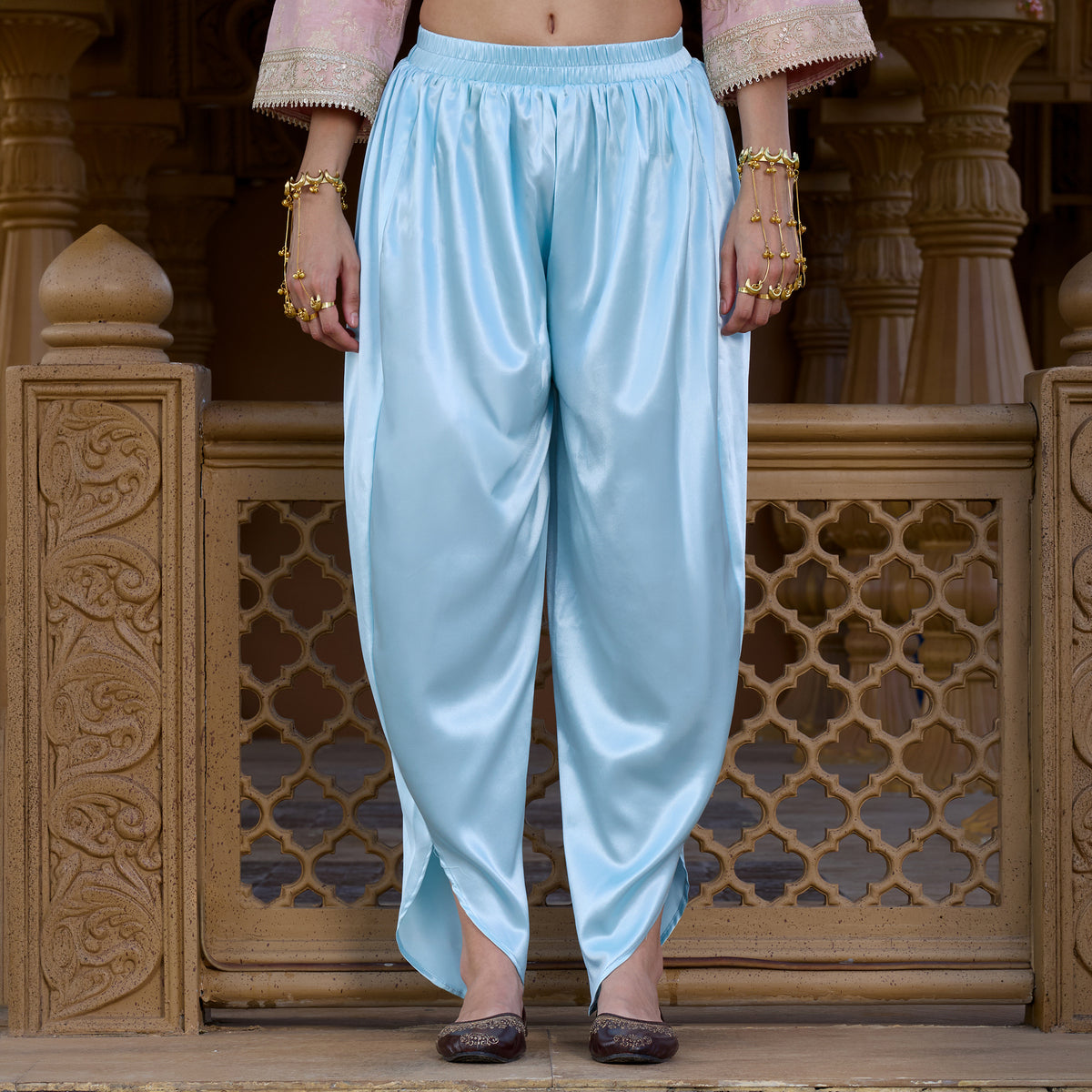 Brocade Kurta with satin trousers