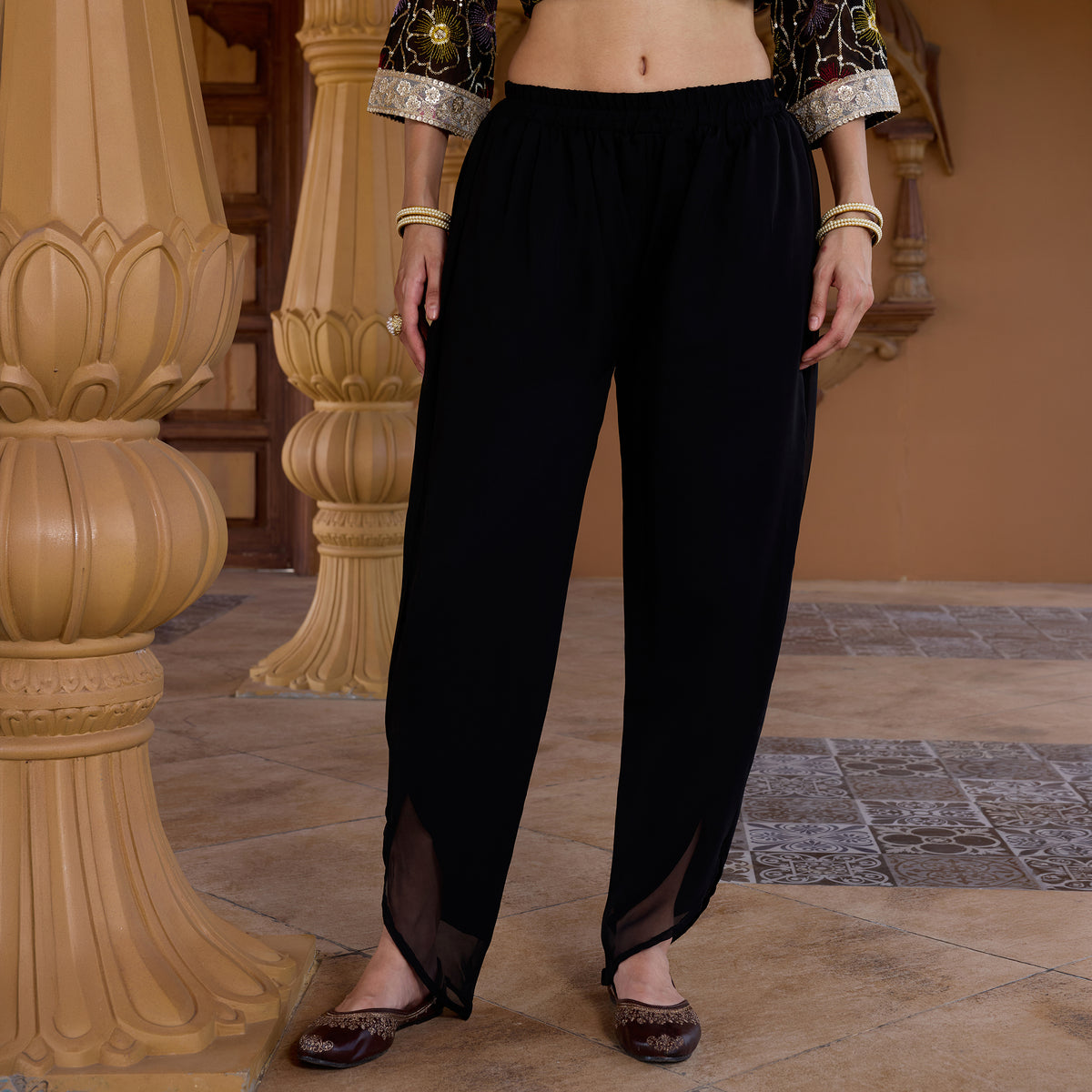 Sequin embroidered kurta with trousers
