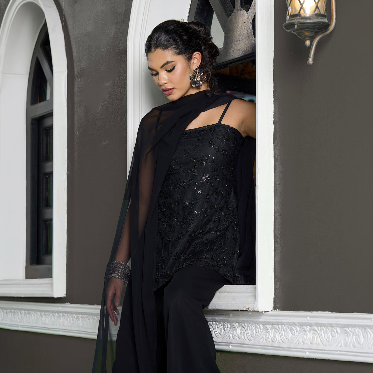 Sequin Chatpata kurti With straight fit trousers and Dupatta