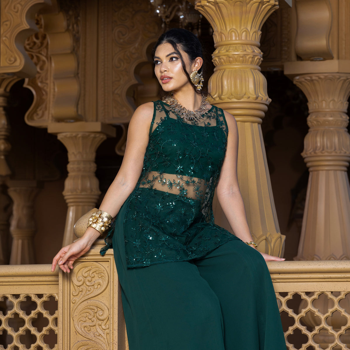 Sequin Embroidered kurta set