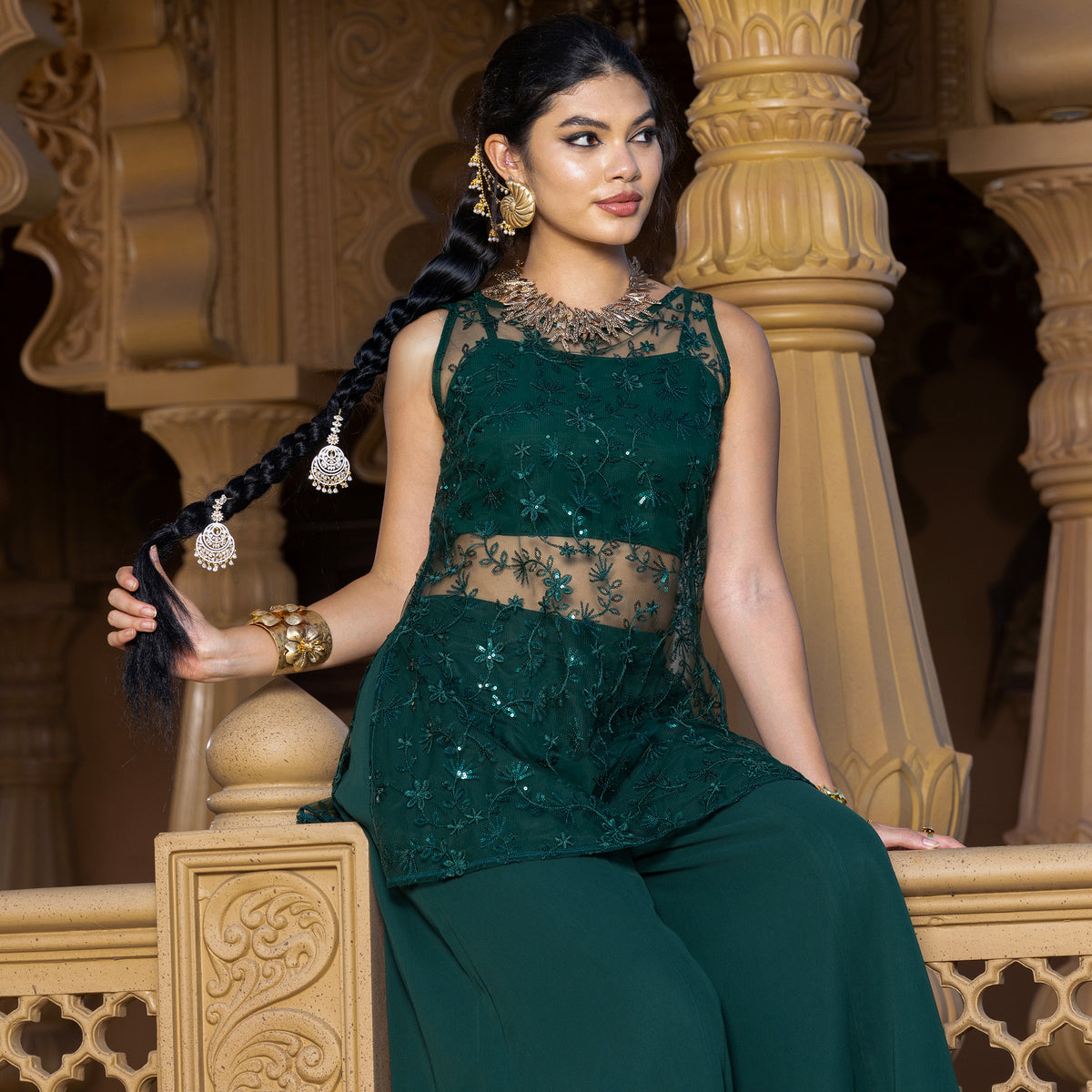 Sequin Embroidered kurta set