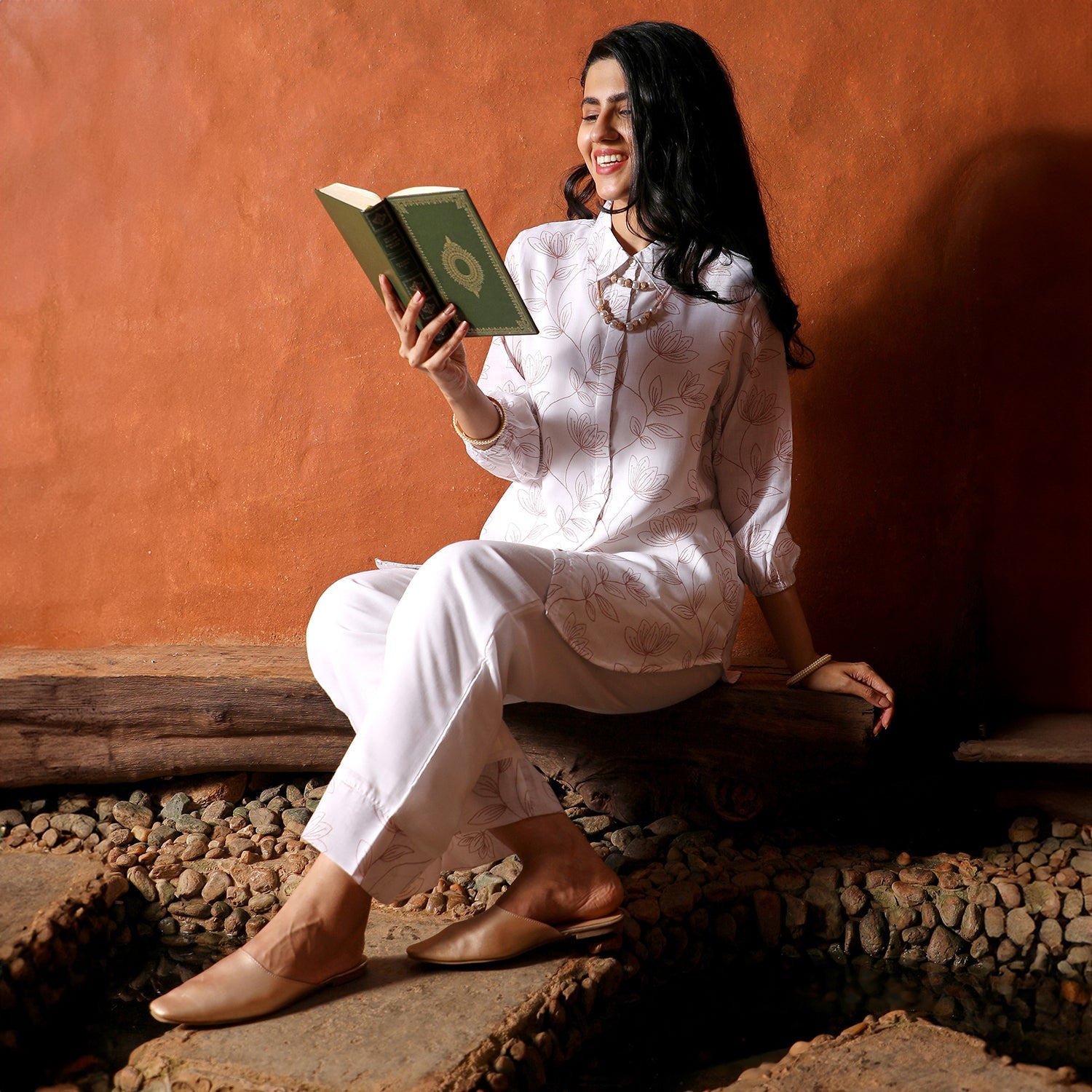 Flora Lined Kurti With Trousers