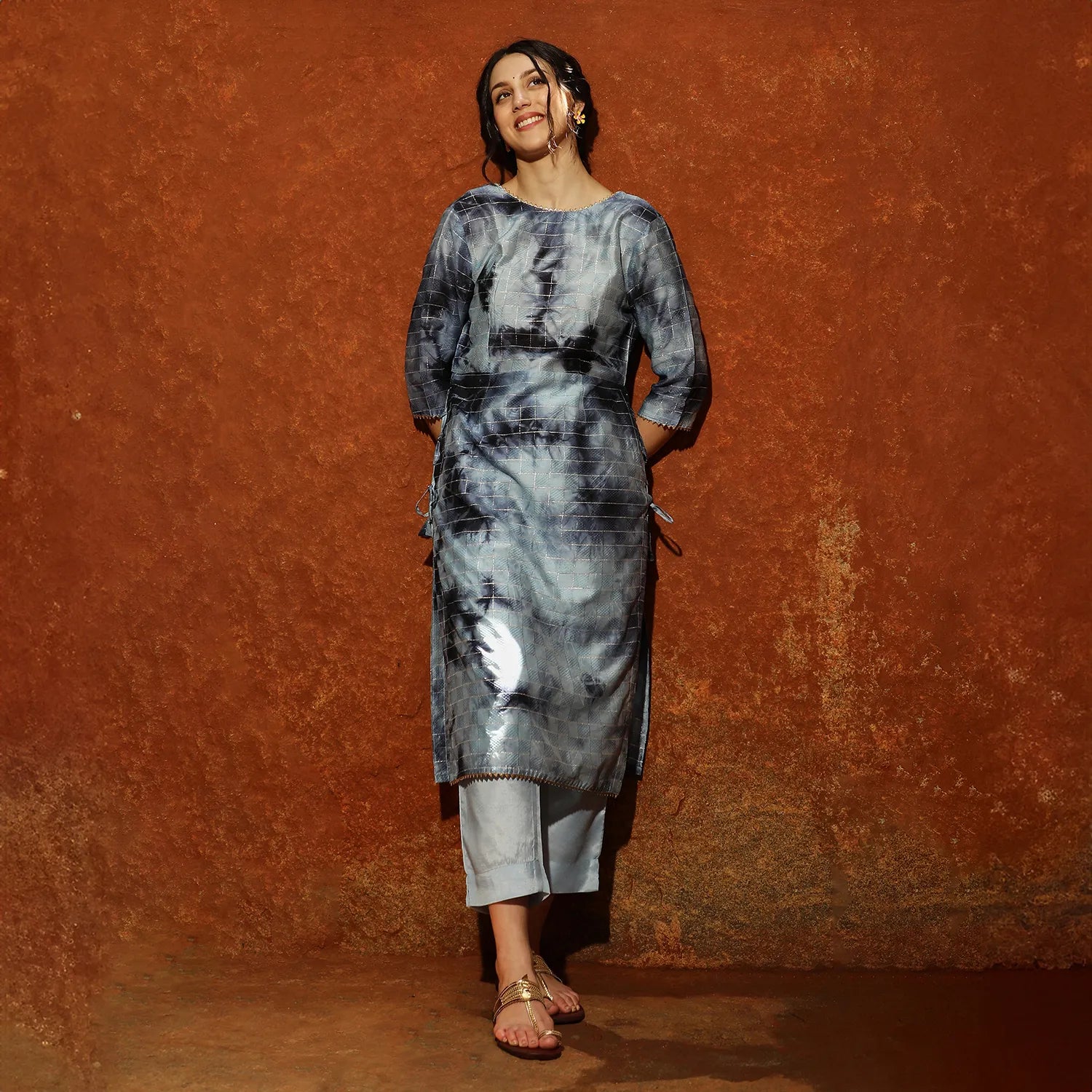 Tie-Dye Kurta With Trousers