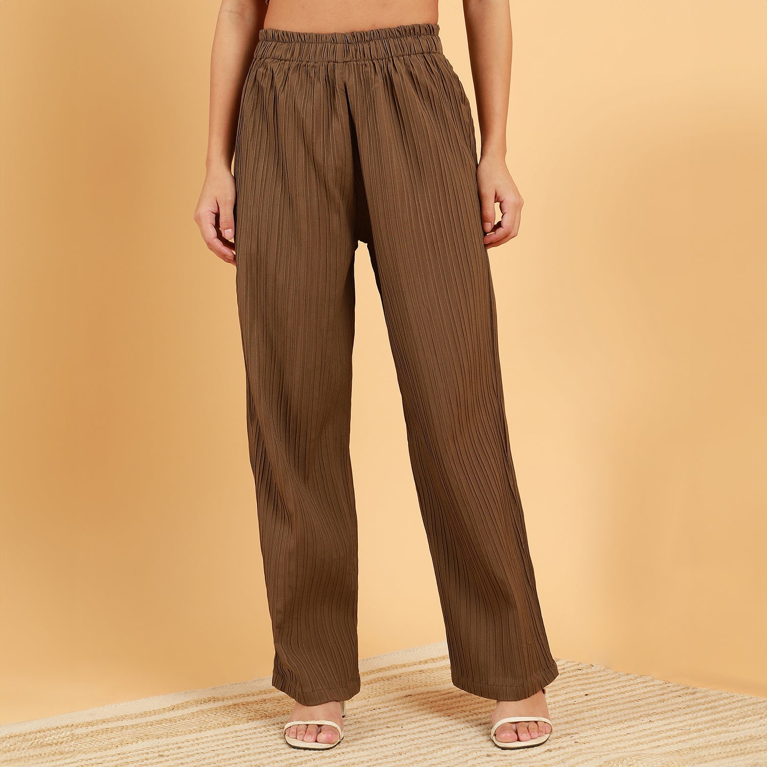 Textured Wrap Kurta With Trousers