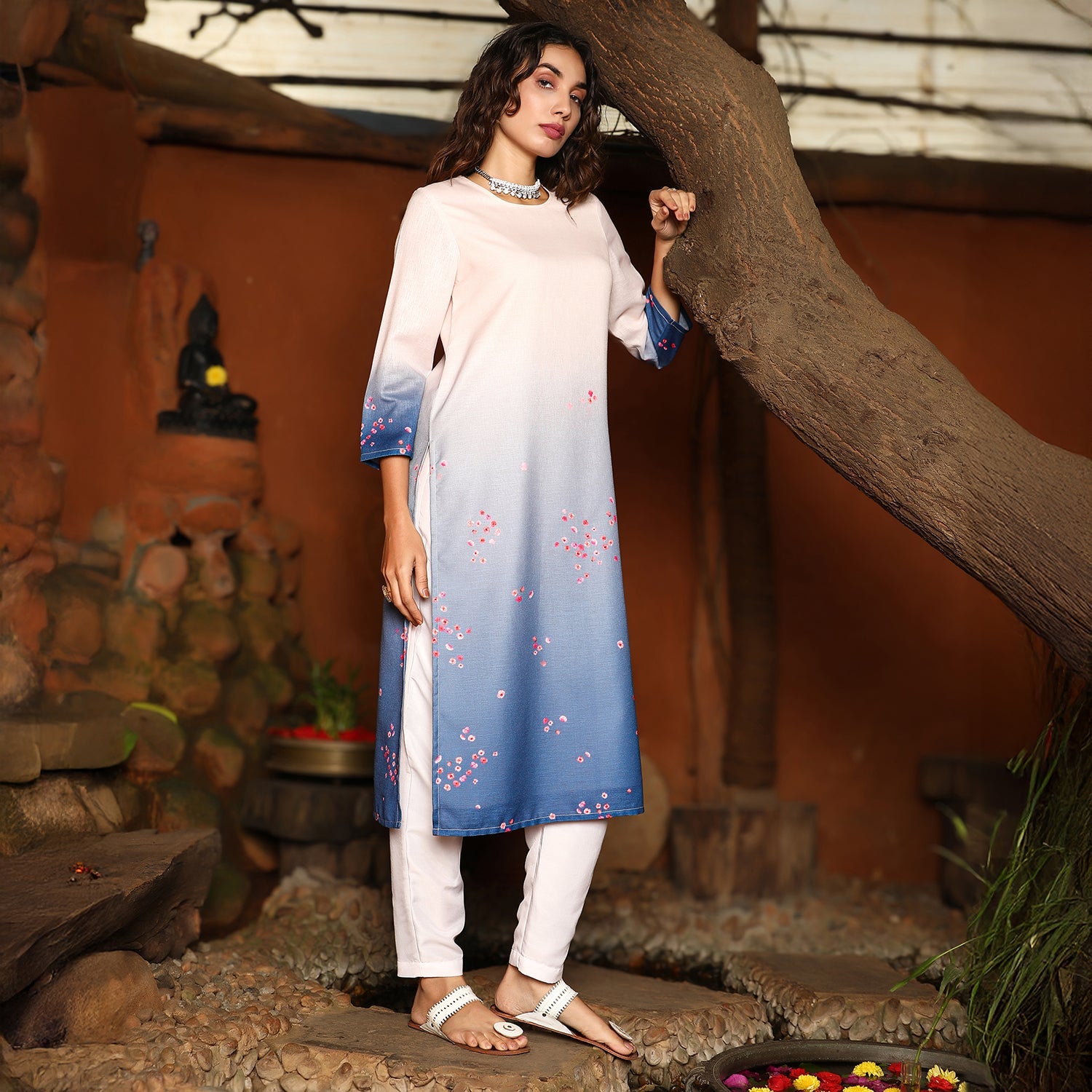 Ombre Floret Kurta Set