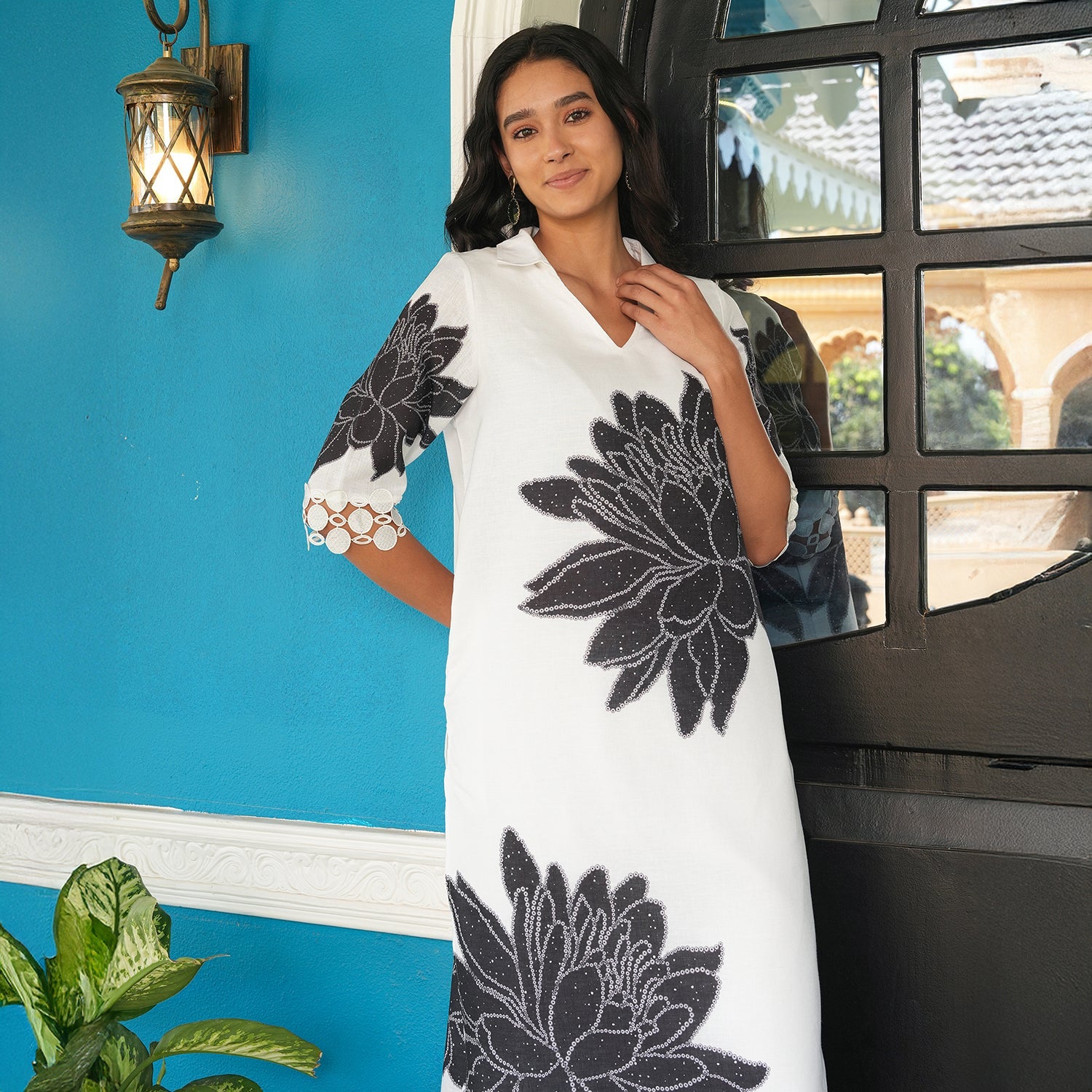 Dahlia Imprint Kurta Set