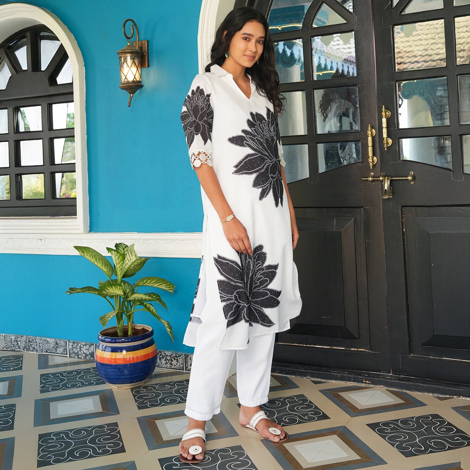Dahlia Imprint Kurta Set