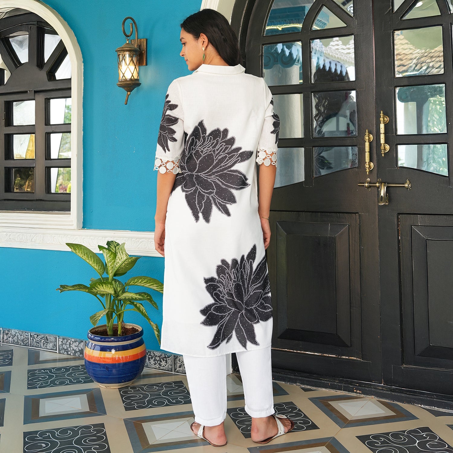 Dahlia Imprint Kurta Set