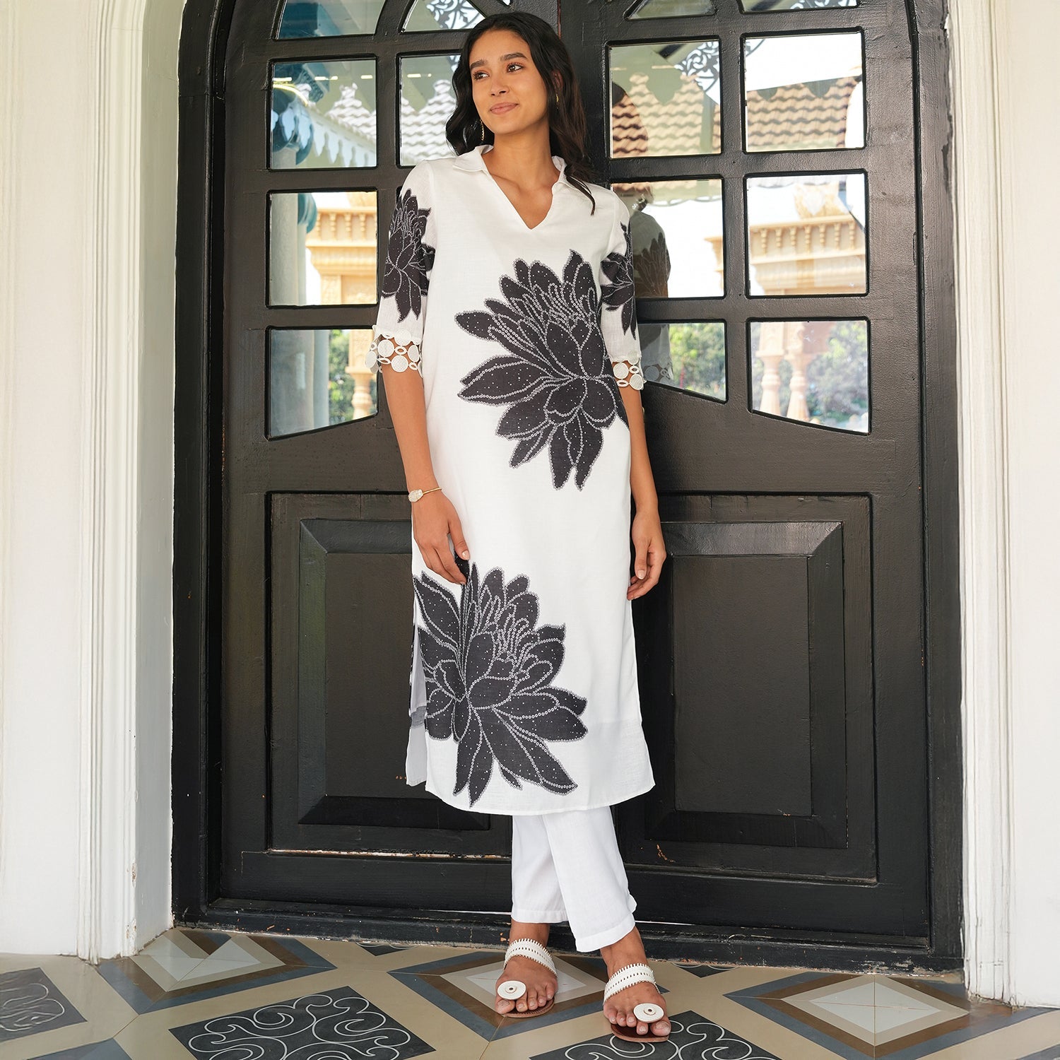 Dahlia Imprint Kurta Set