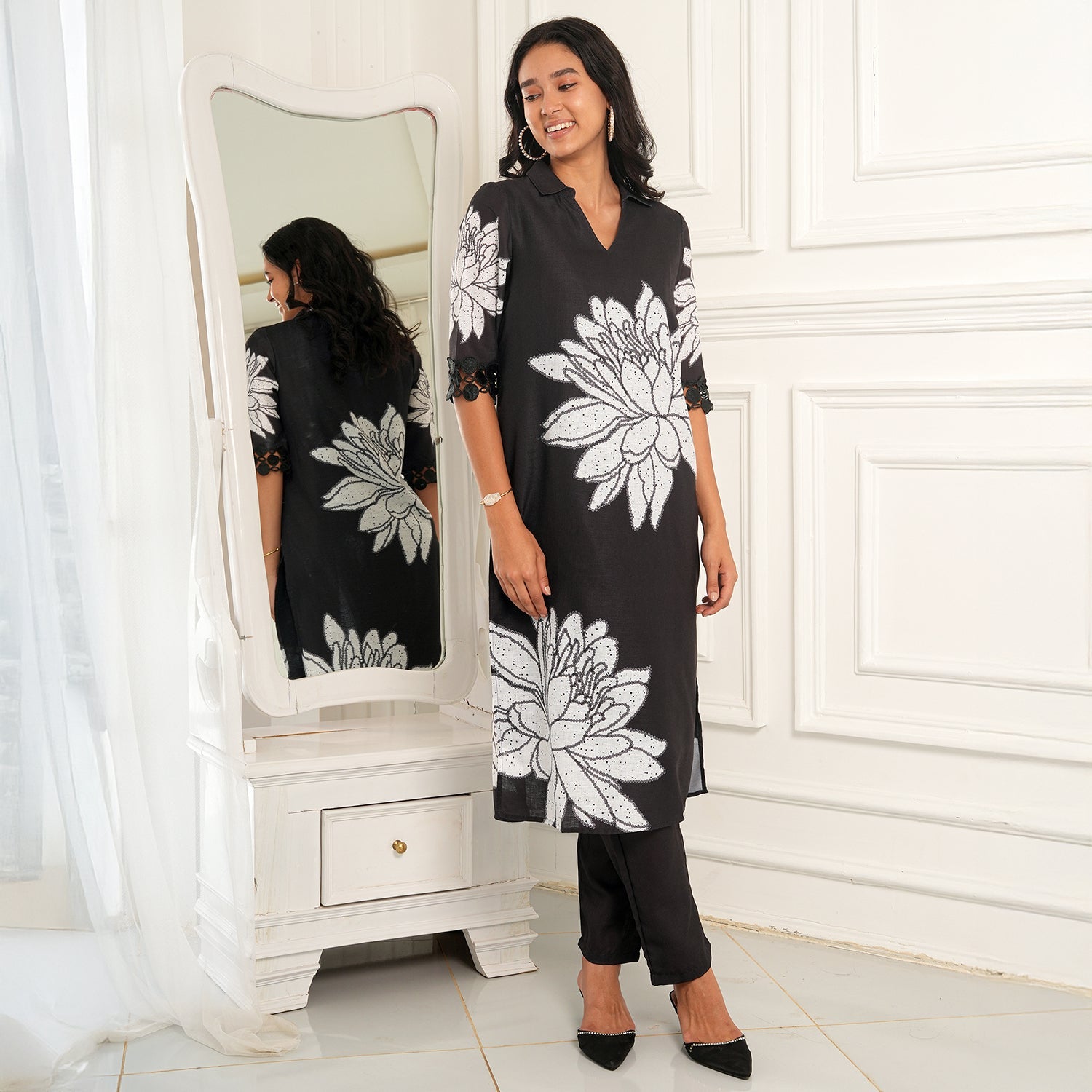 Dahlia Imprint Kurta Set
