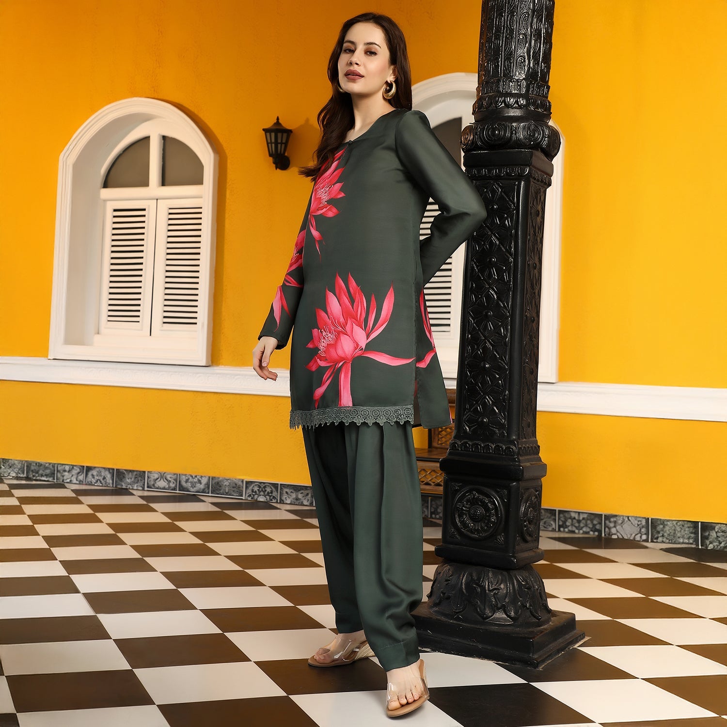 Wildflower-Block Imprint Kurta Set