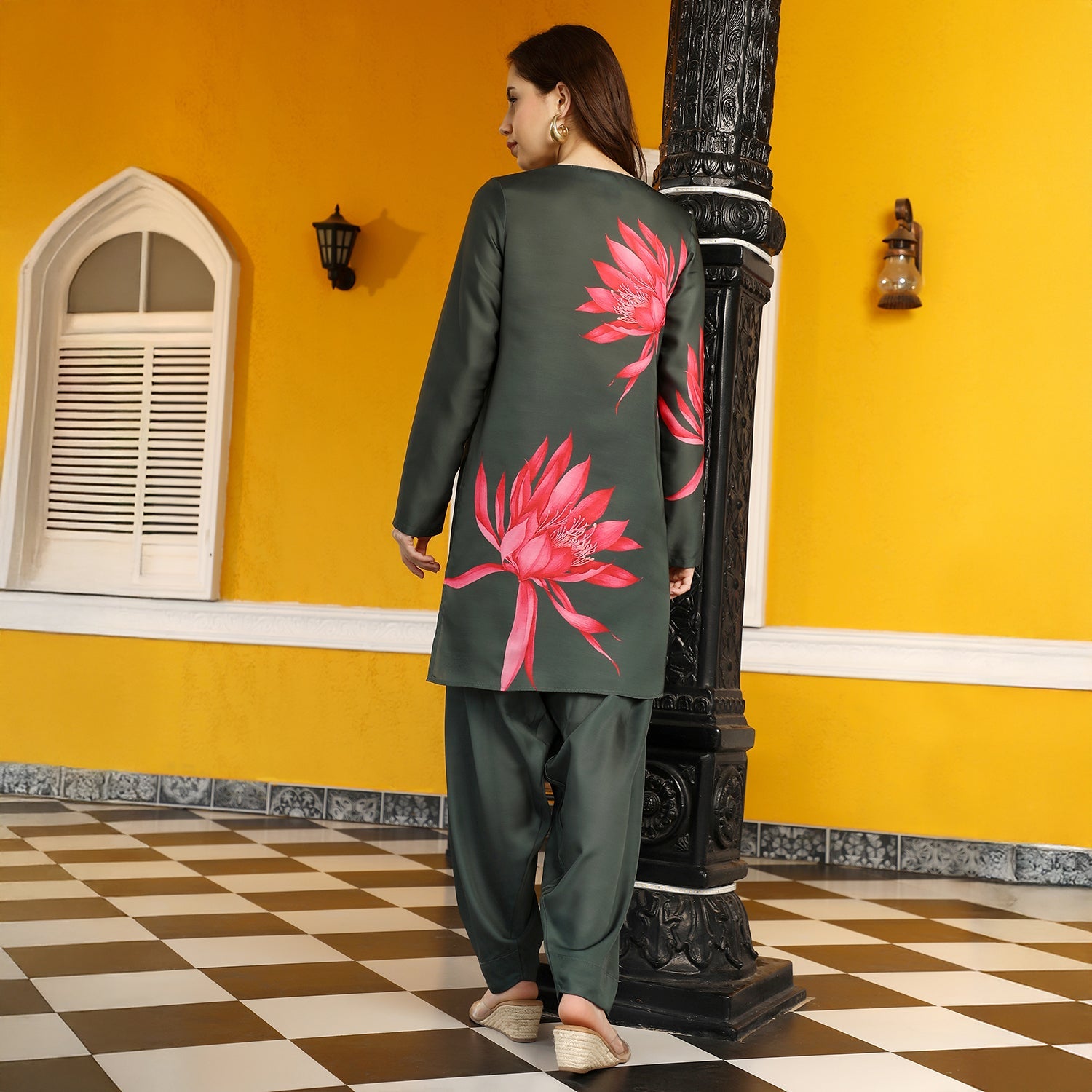 Wildflower-Block Imprint Kurta Set