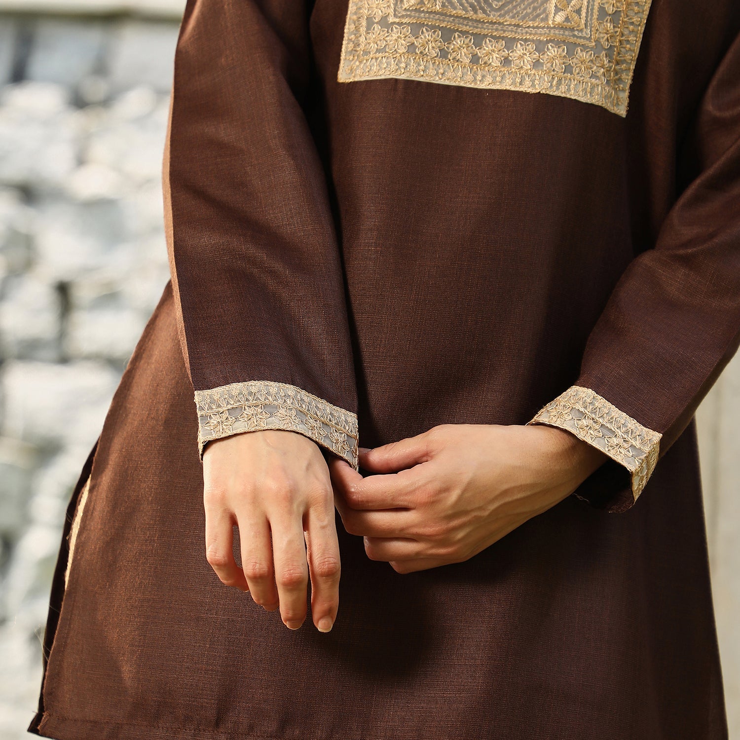 Schiffli-Block Kurta Set