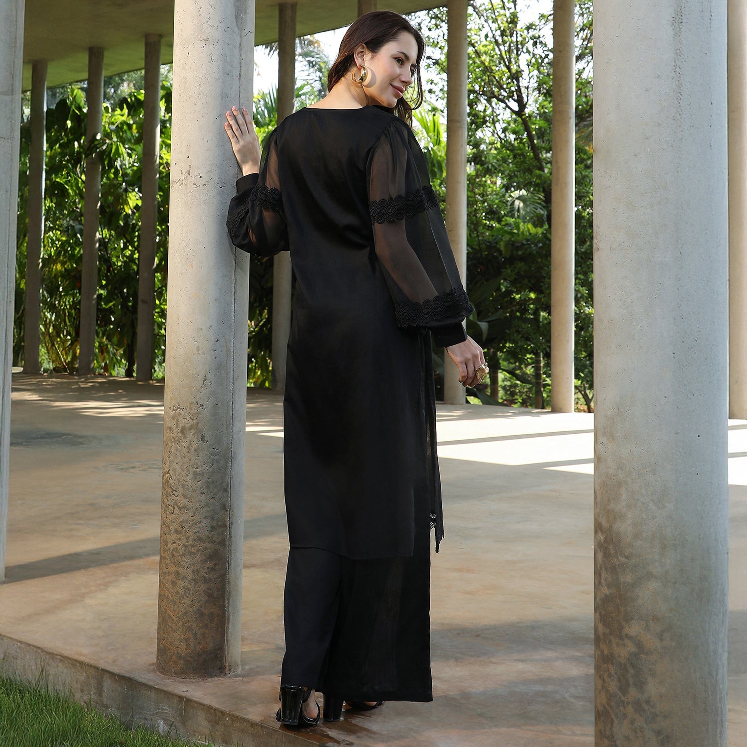 Solid Flared Kurta Set
