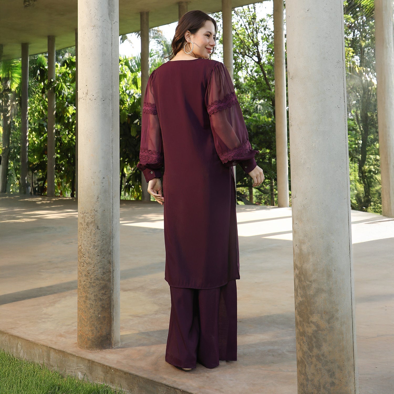 Solid Flared Kurta Set