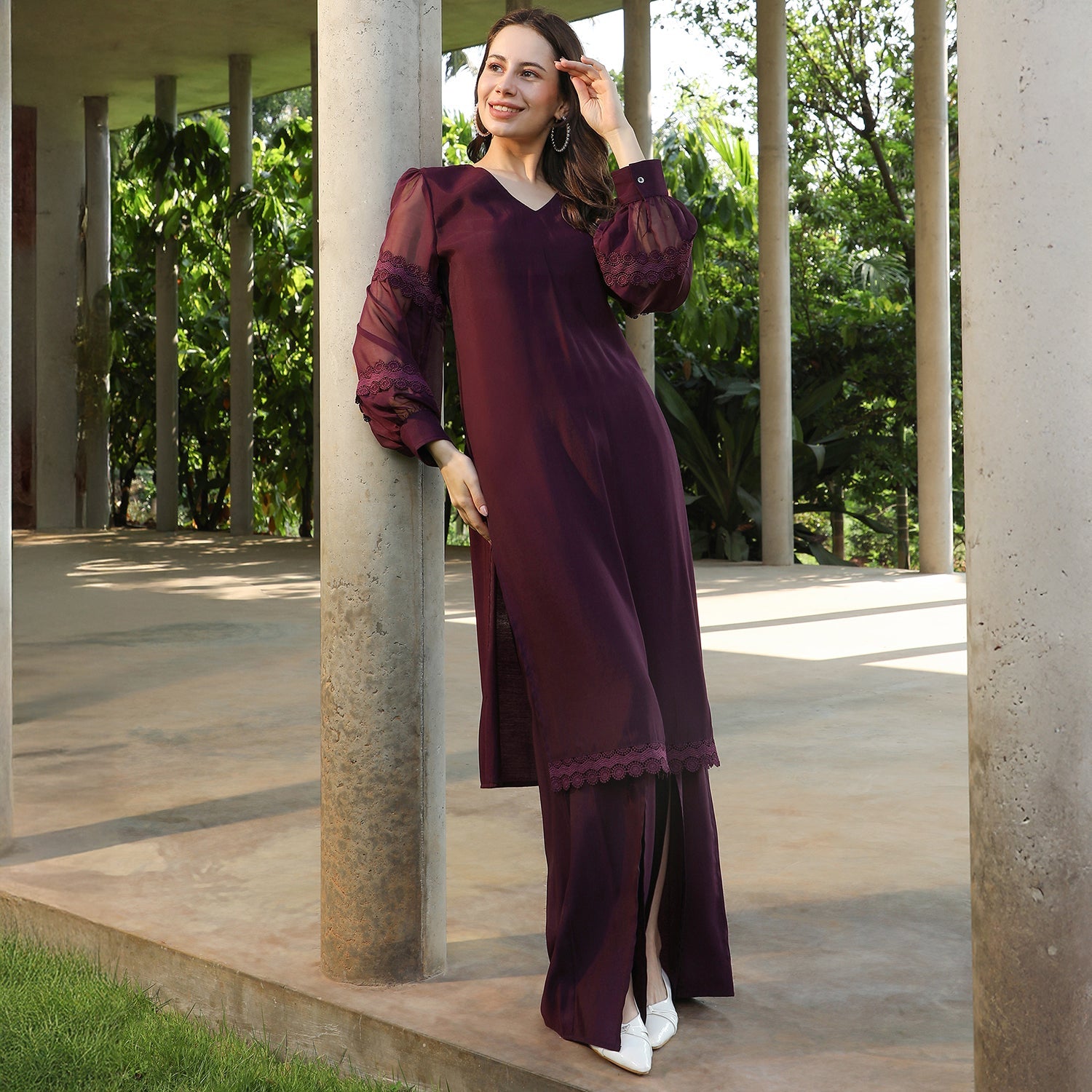 Solid Flared Kurta Set