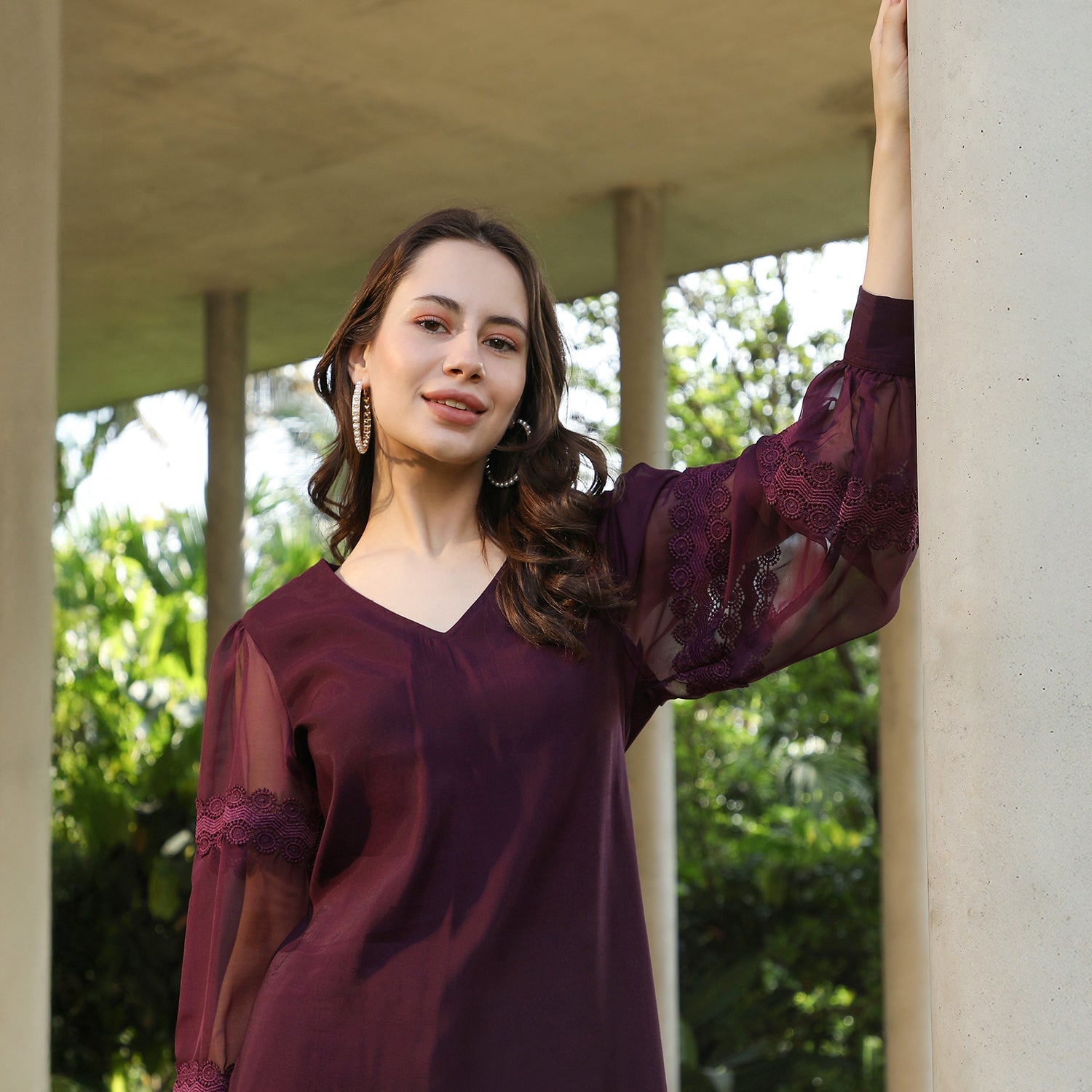 Solid Flared Kurta Set