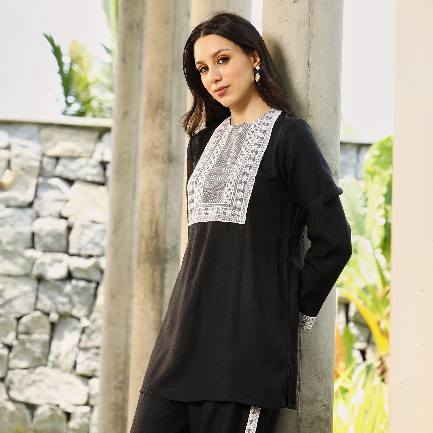 Schiffli-Block Kurta Set