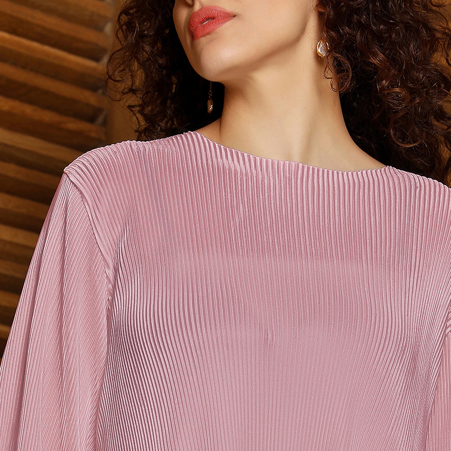 Solid Pleated Kurta Set