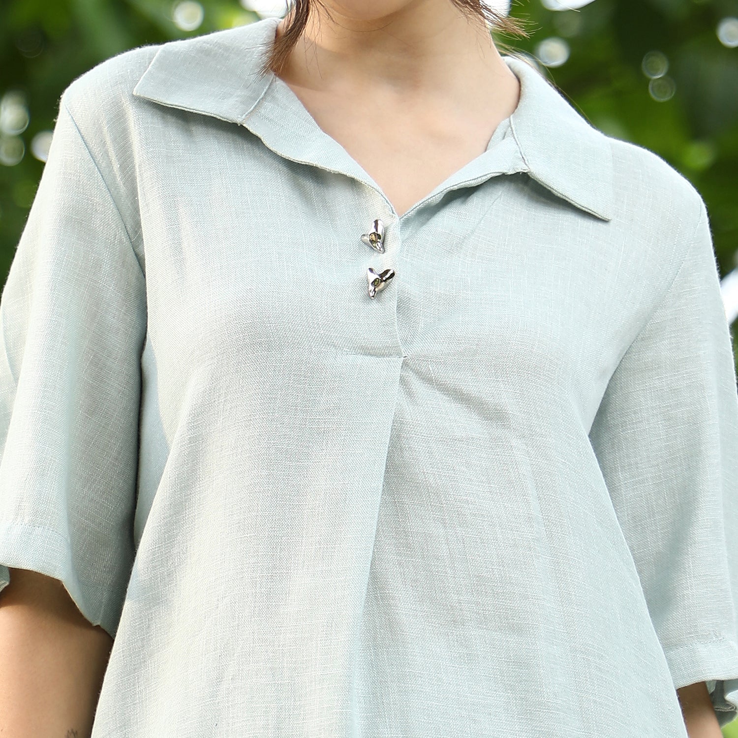 Solid Linen-Blend Kurta Set