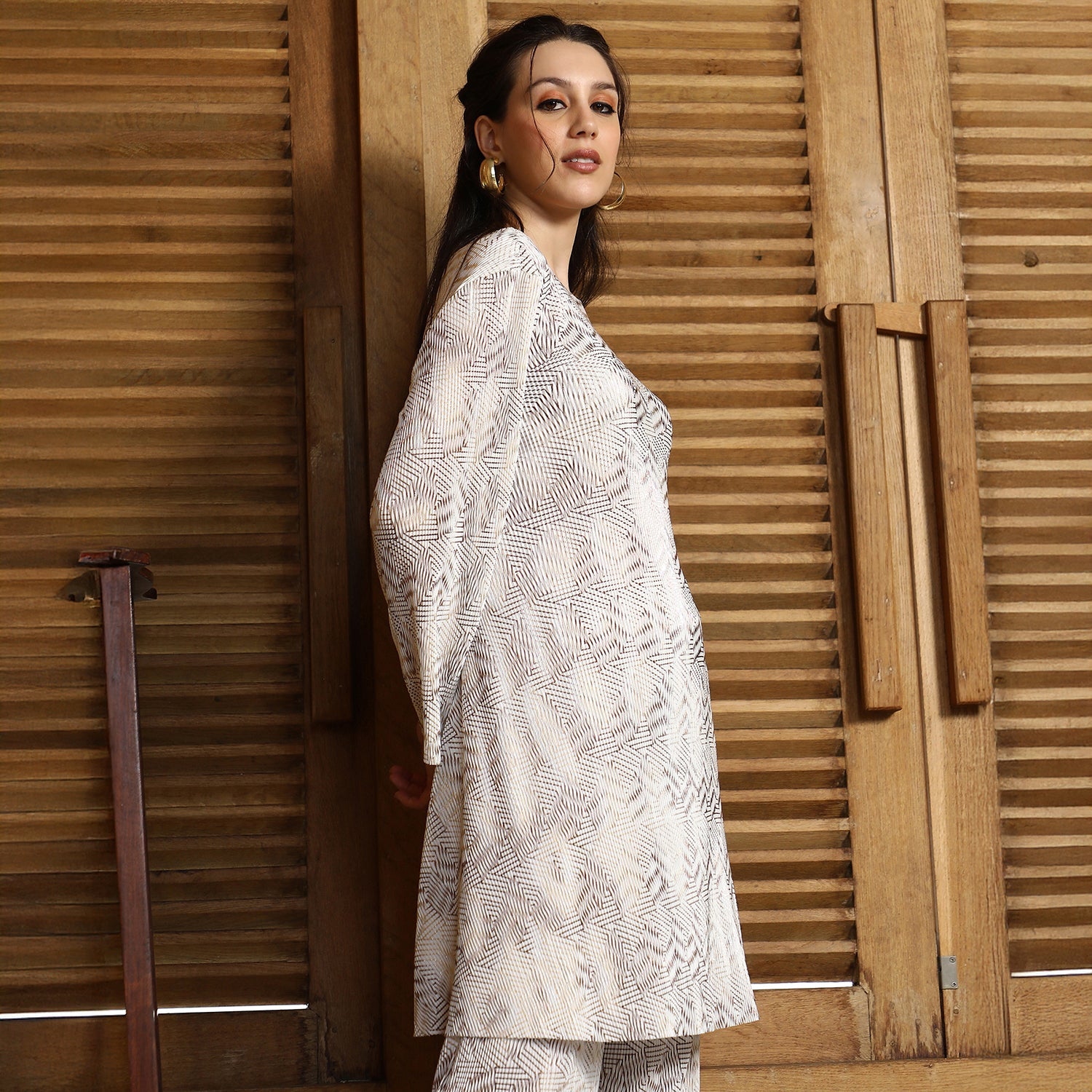 Kaleidoscopic Pleated Kurta Set